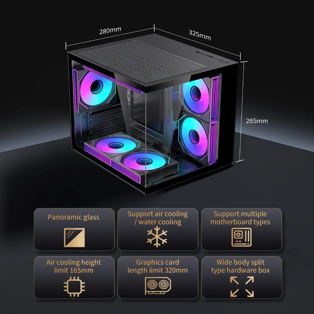 LOVINGCOOL CUBEX SERIES MATX CASE – PANORAMIC GLASS (NEW)