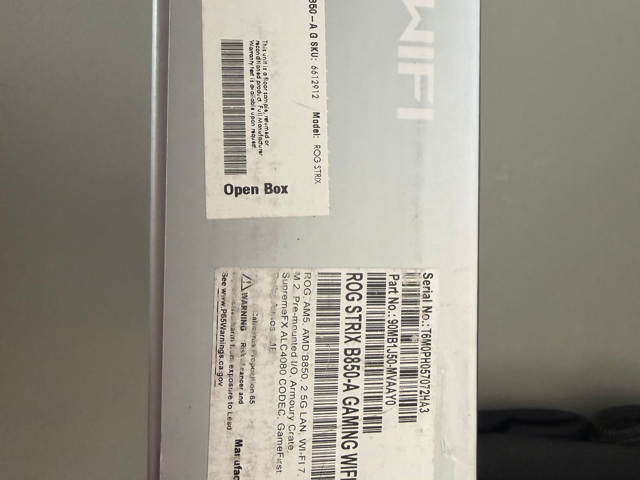 [Open-Box Excellent] ASUS ROG STRIX B850-A GAMING WIFI 7 Motherboard (White) [W] $225 Shipped