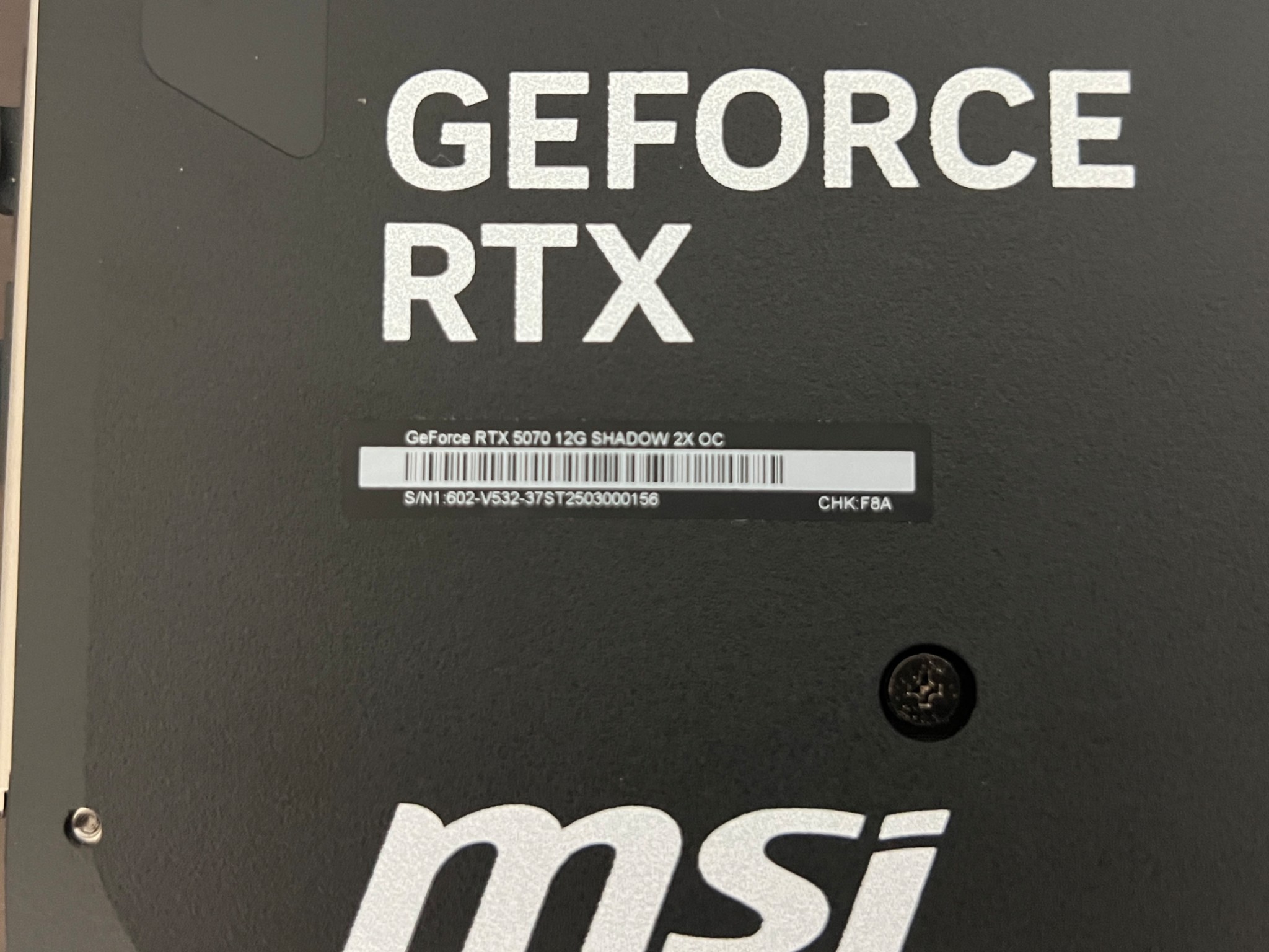 Brand New! MSI RTX 5070 2X SHADOW OC