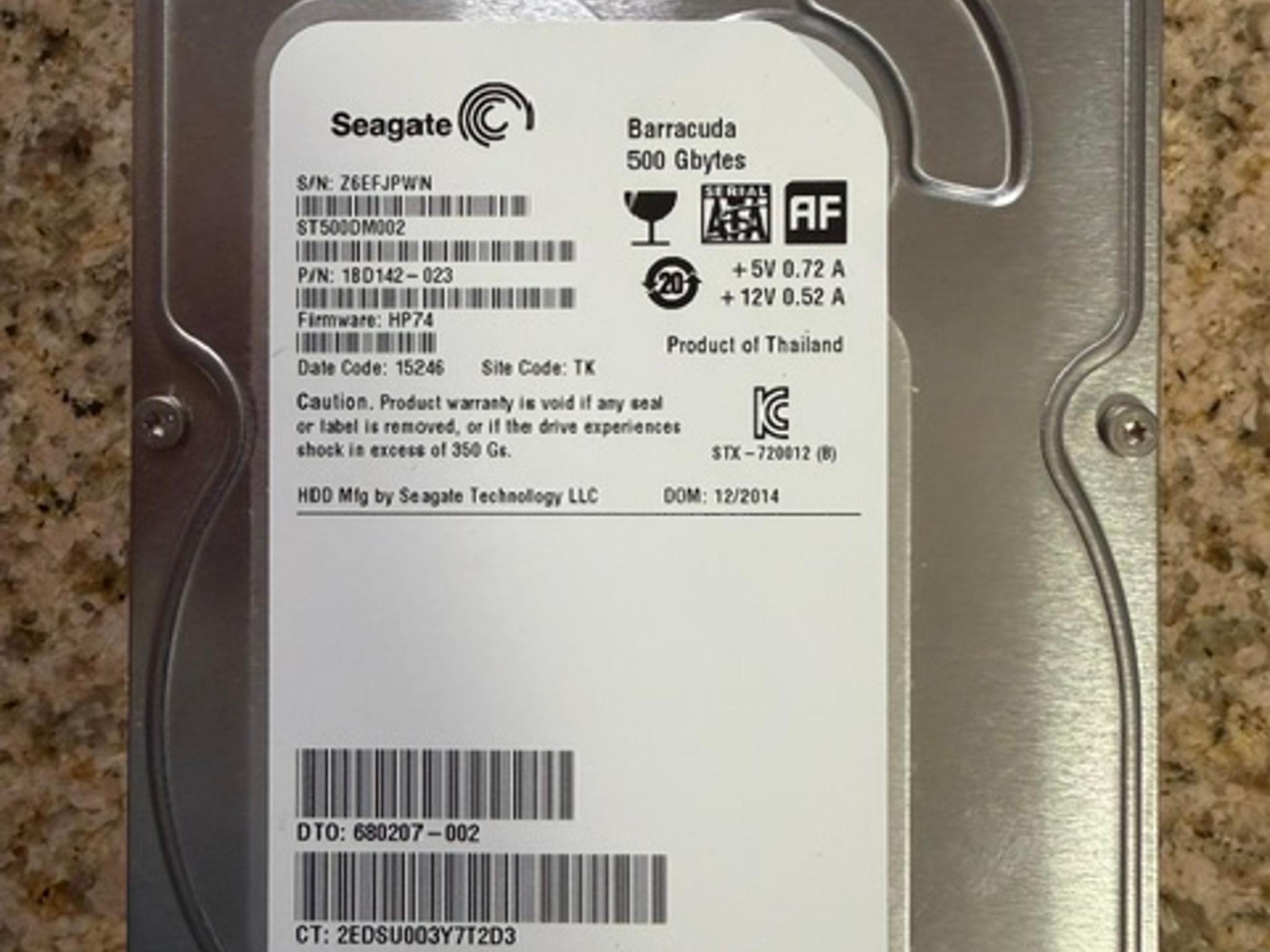Seagate Barracuda 500 GB Hard Drive HDD 3.5 In SATA 7200 RPM Desktop Use