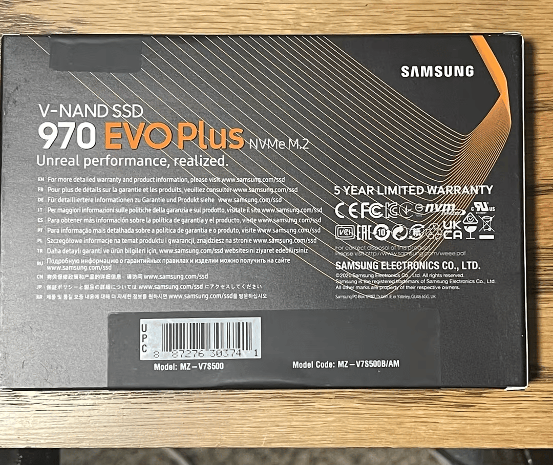 Samsung 970 EVO Plus 500GB NVME
