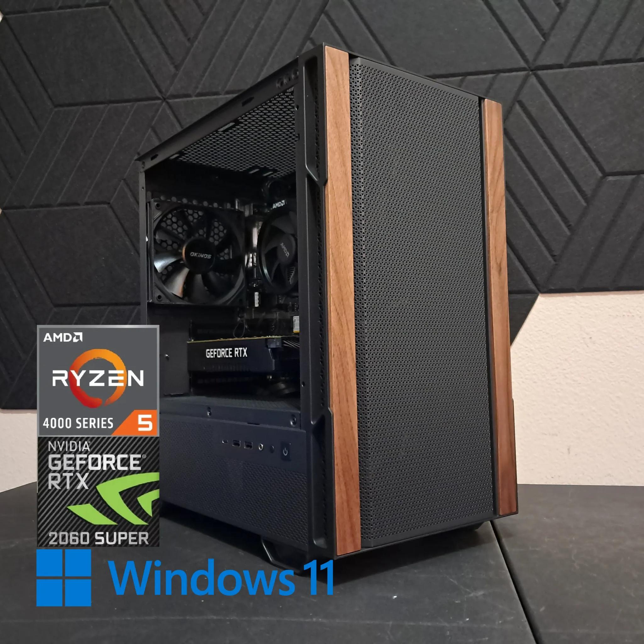 🪵Sleek Woodgrain Gaming PC!🪵RTX 2060 Super 8GB | Ryzen 5 3500 | 16GB DDR4 | 1TB SSD