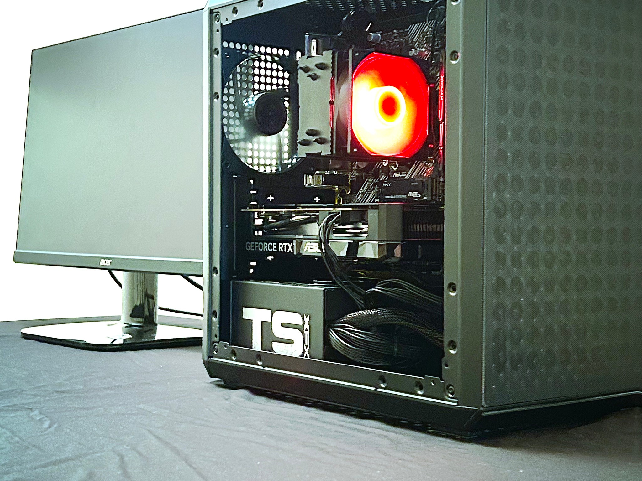 🔥 Crimson Shadow Gaming PC – Ryzen 5 5500 / RTX 5060 / 16GB DDR4 / 500GB NVMe