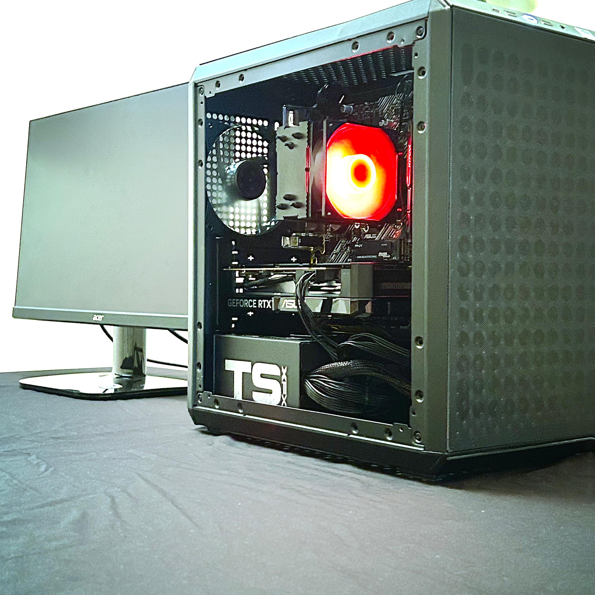 🔥 Crimson Shadow Gaming PC – Ryzen 5 5500 / RTX 5060 / 16GB DDR4 / 500GB NVMe