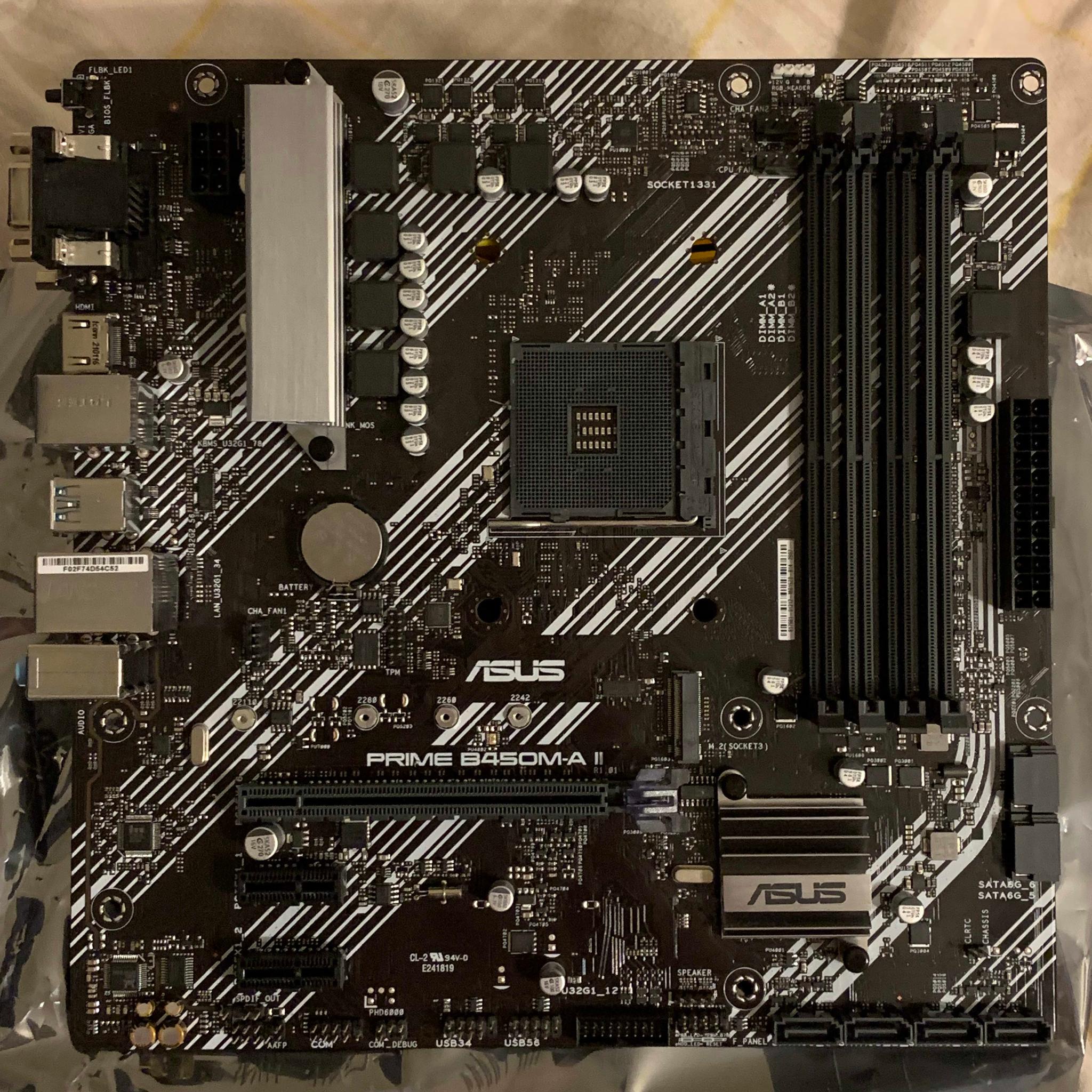 ASUS PRIME B450-A II Micro-ATX Motherboard(IO included) 