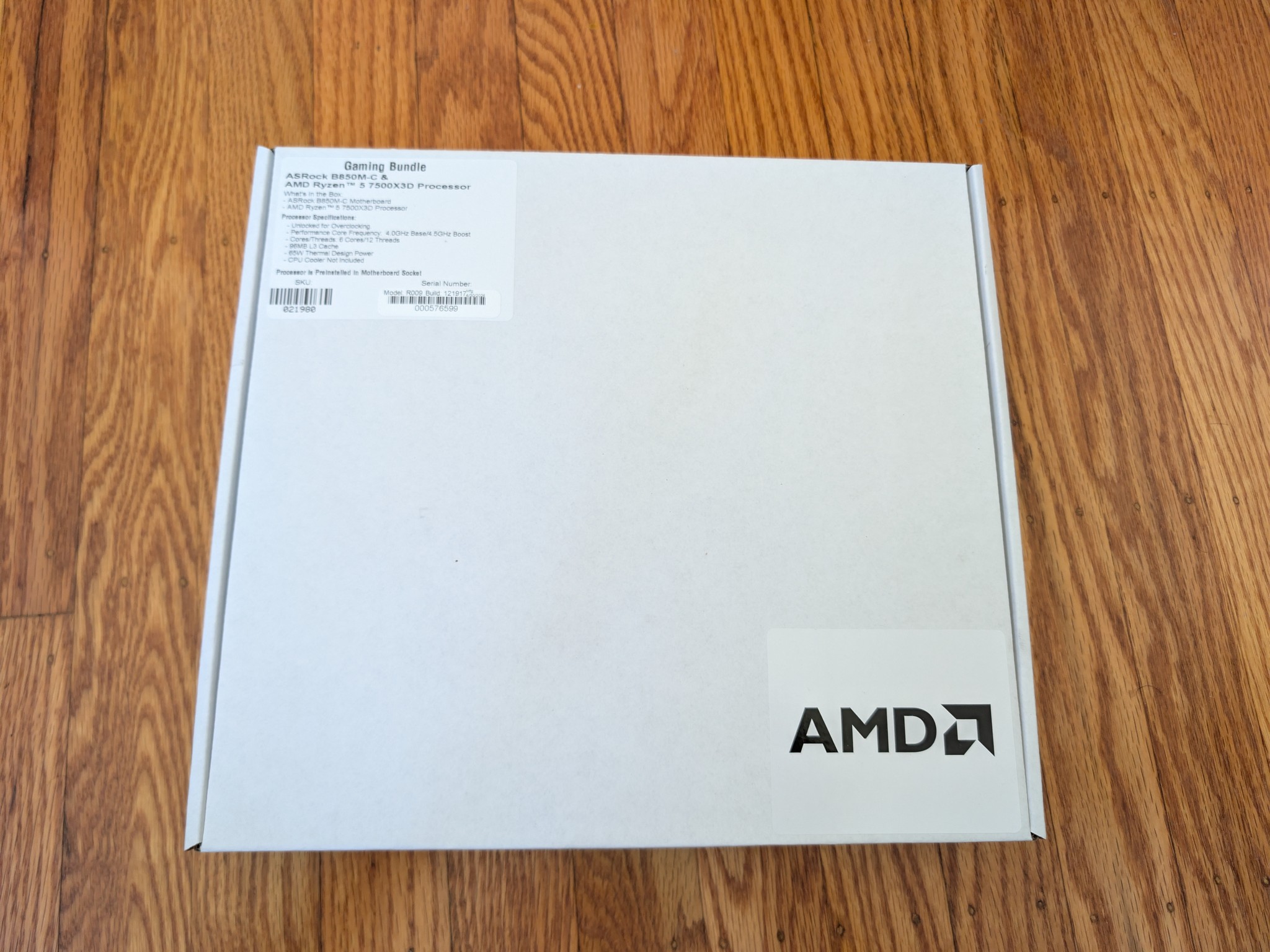 AMD Ryzen 5 7500X3D + ASRock B850M-C AM5 Motherboard Bundle