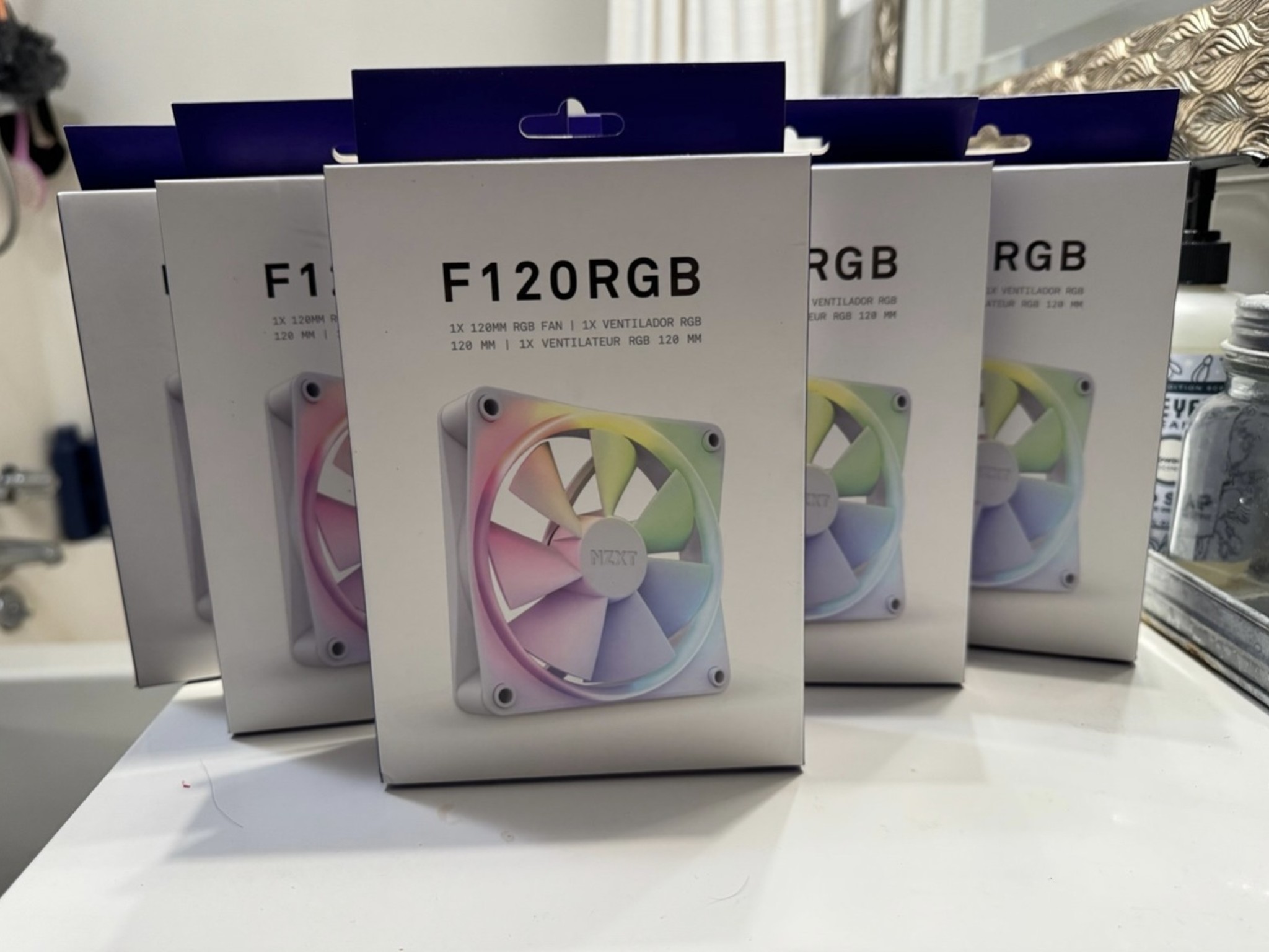 NZXT White F120 RGB Fans (6 Total)