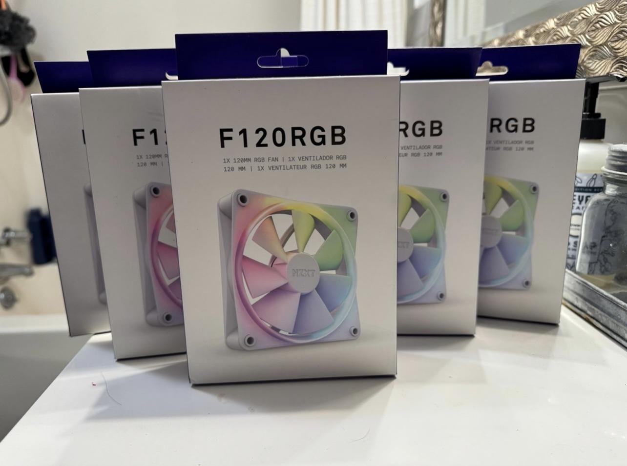 NZXT White F120 RGB Fans (6 Total)