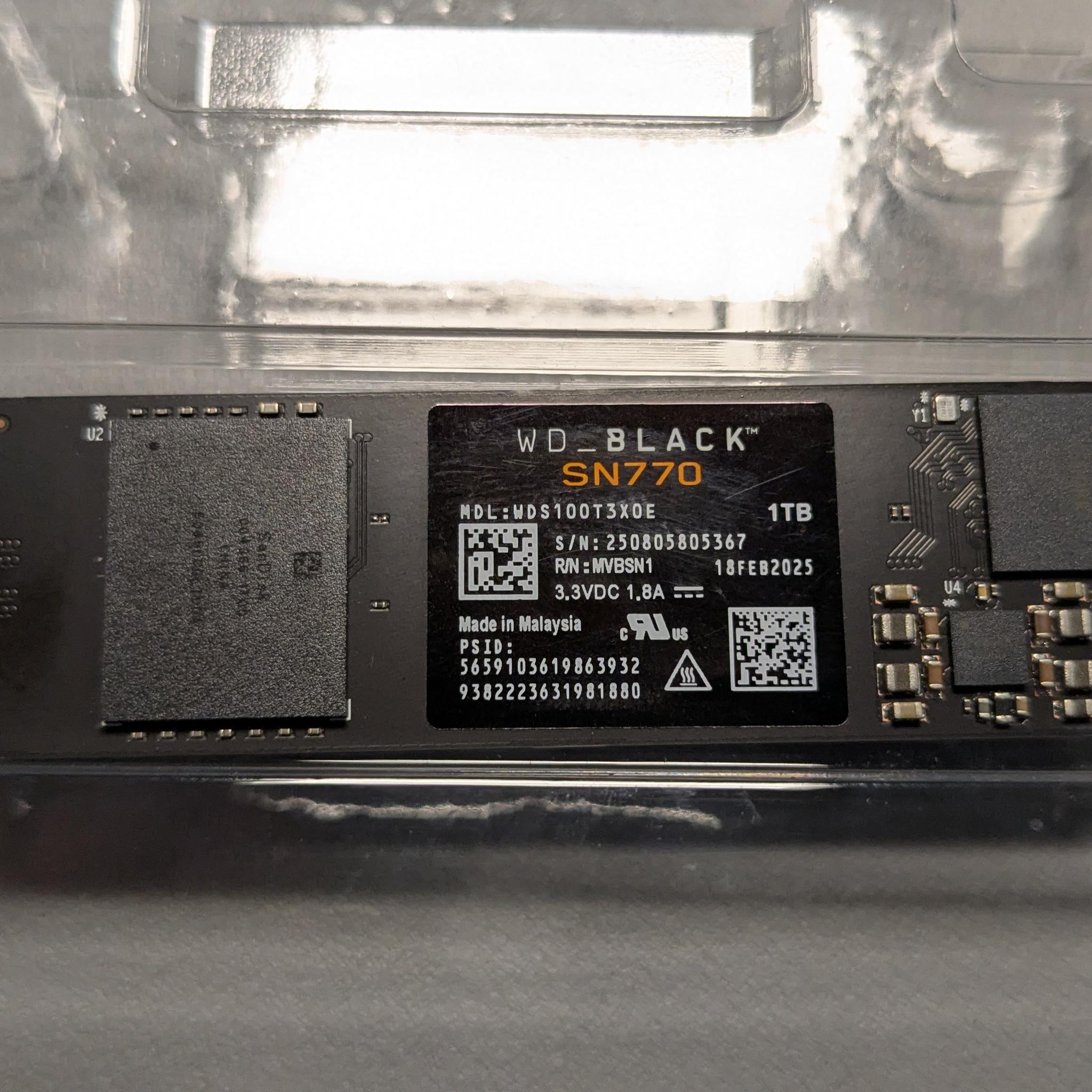 Western Digital WD Black SN770 NVMe SSD 1TB