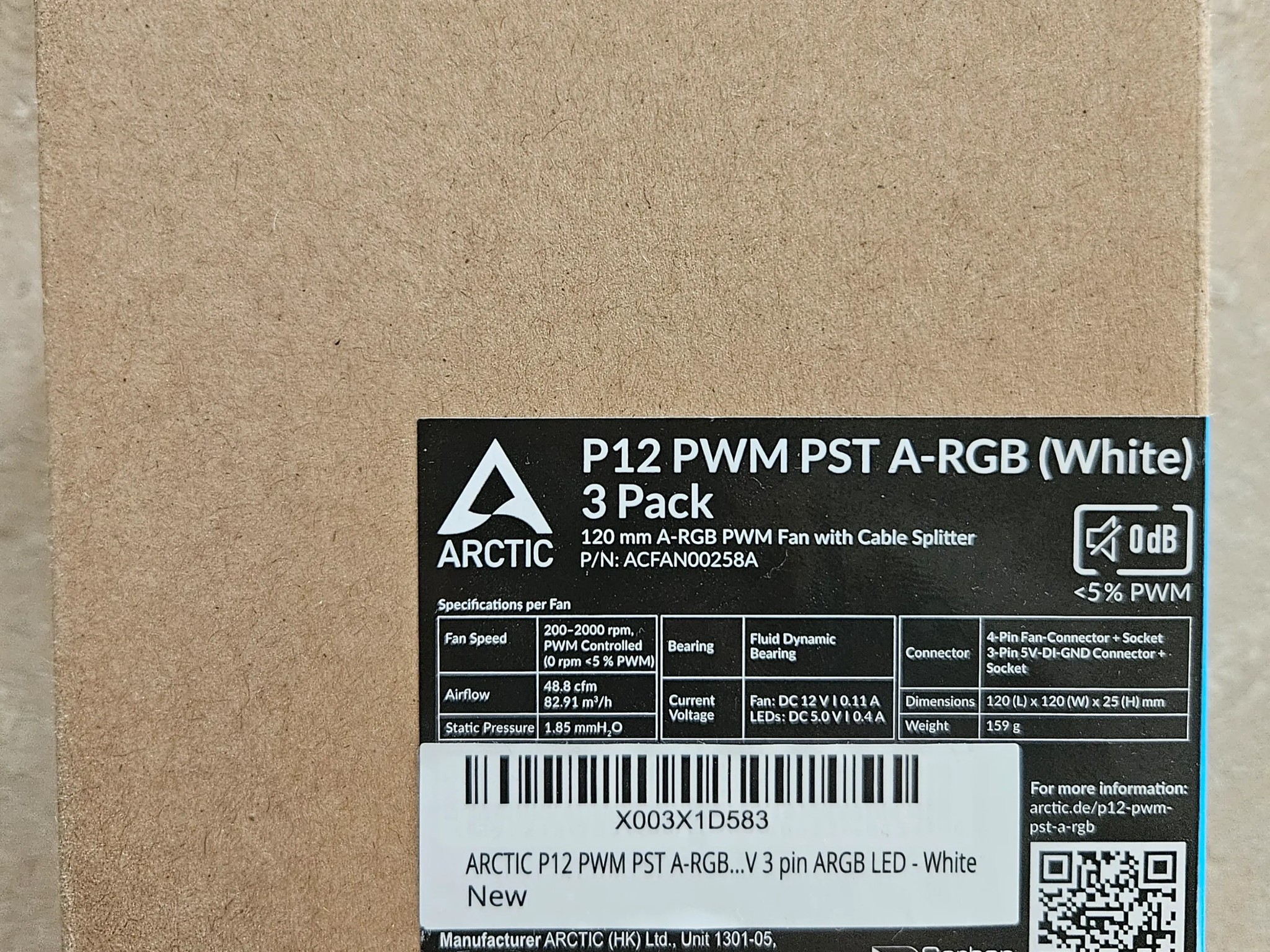 3 x 120mm A-RGB Case Fans - Arctic P12 PWM