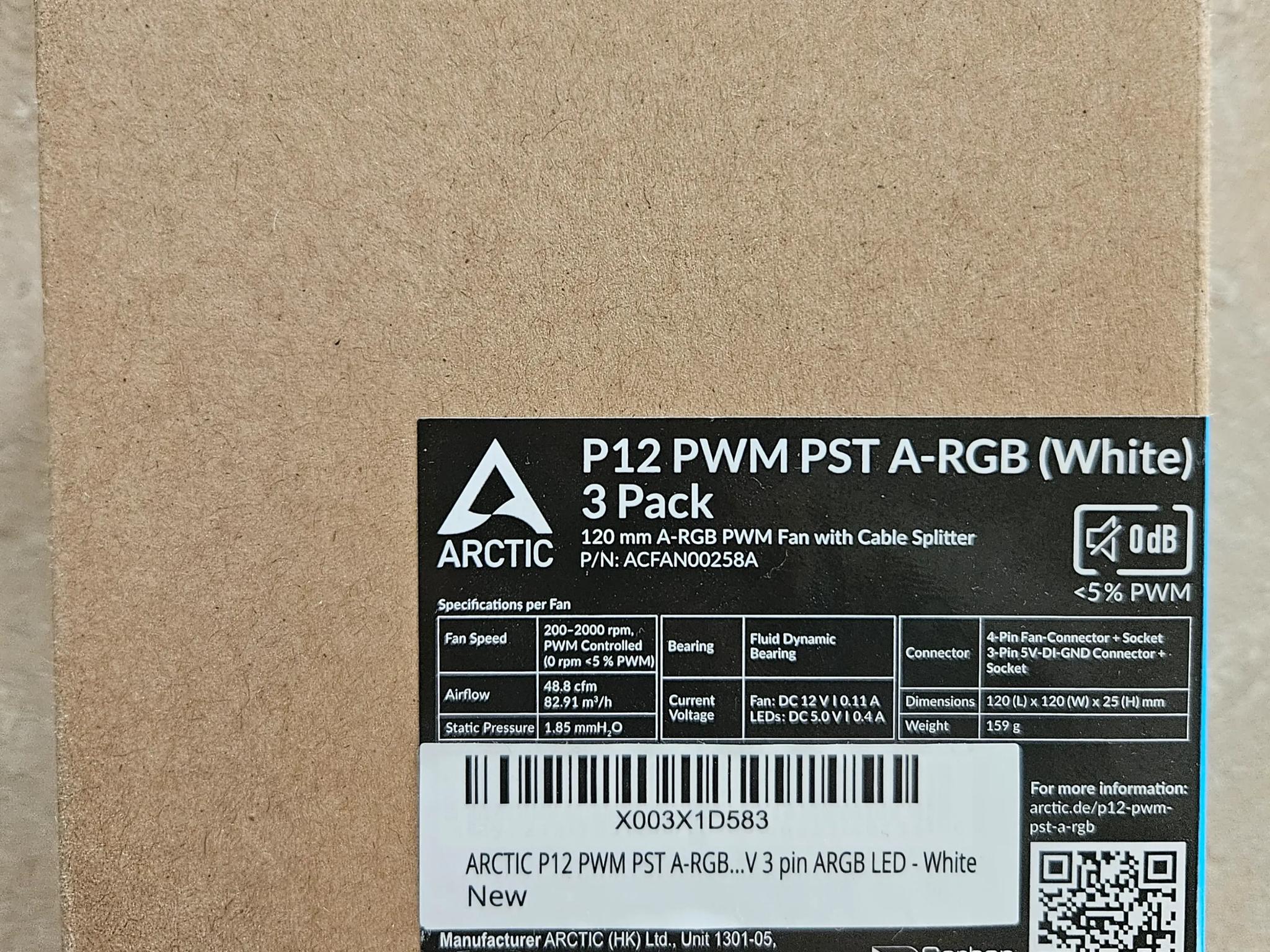 3 x 120mm A-RGB Case Fans - Arctic P12 PWM
