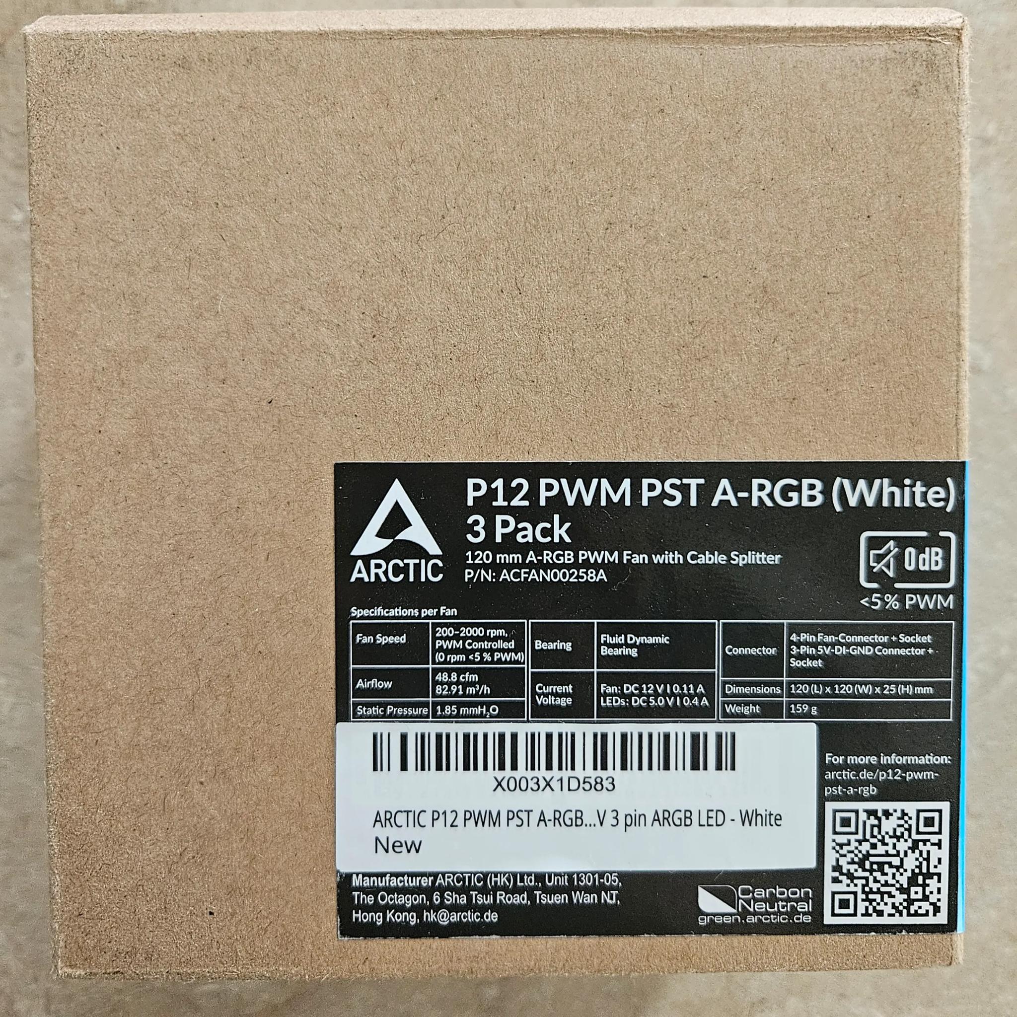 3 x 120mm A-RGB Case Fans - Arctic P12 PWM