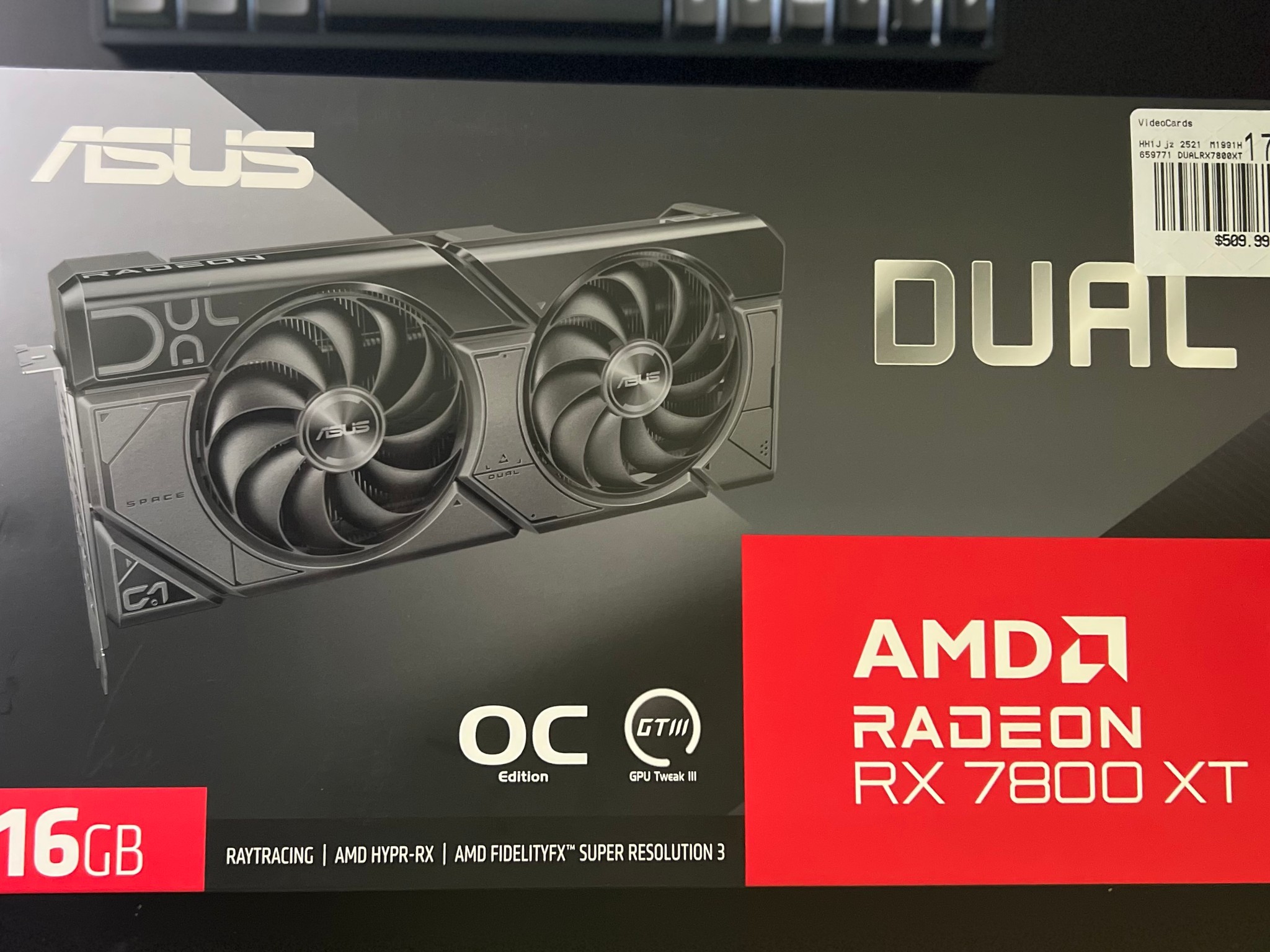 ASUS RX 7800 XT Dual Radeon OC Edition 16GB GDDR6 Jawa