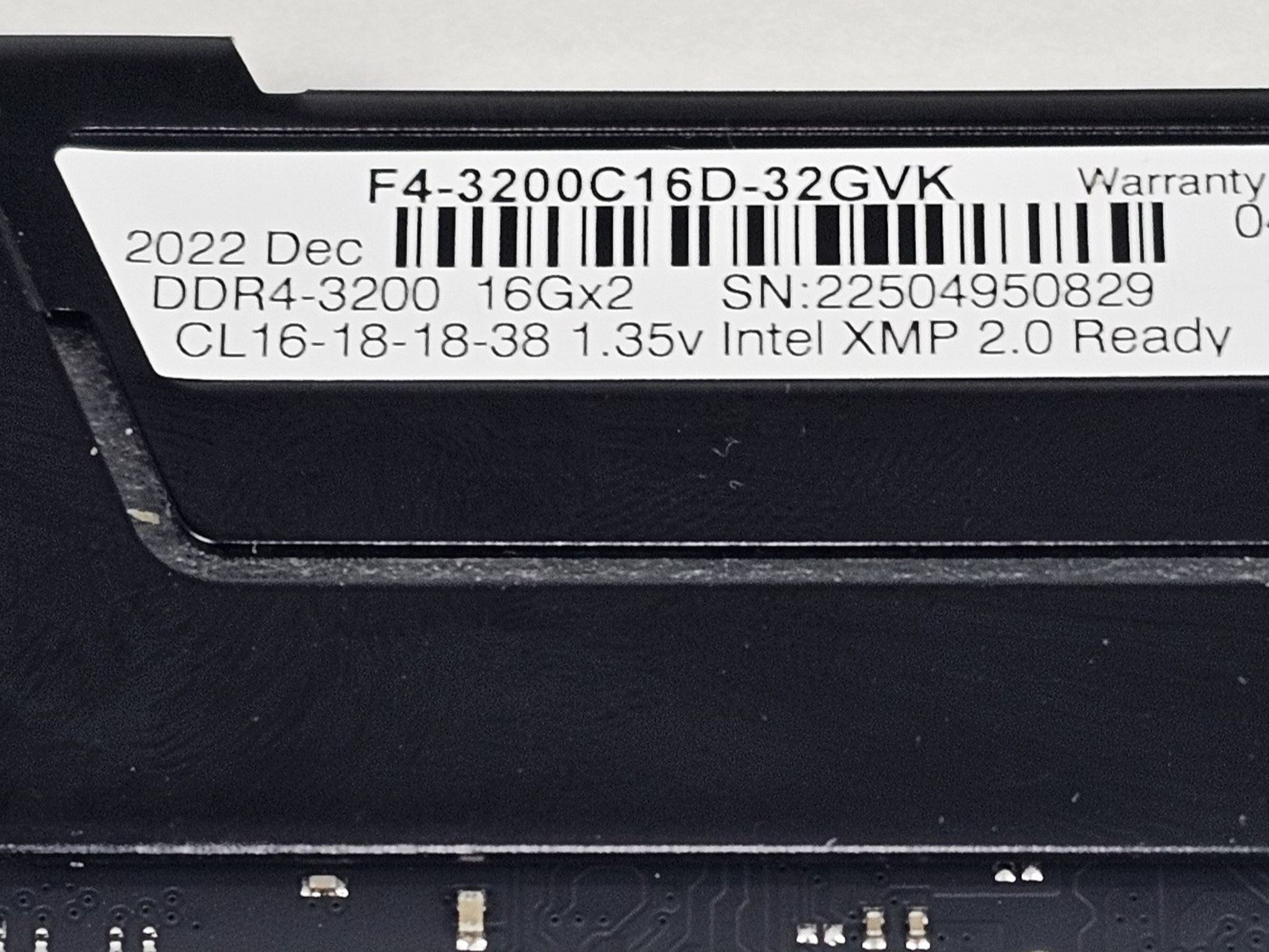32GB DDR4 (2x16GB) CL16 3200MT/s G.Skill Ripjaws V