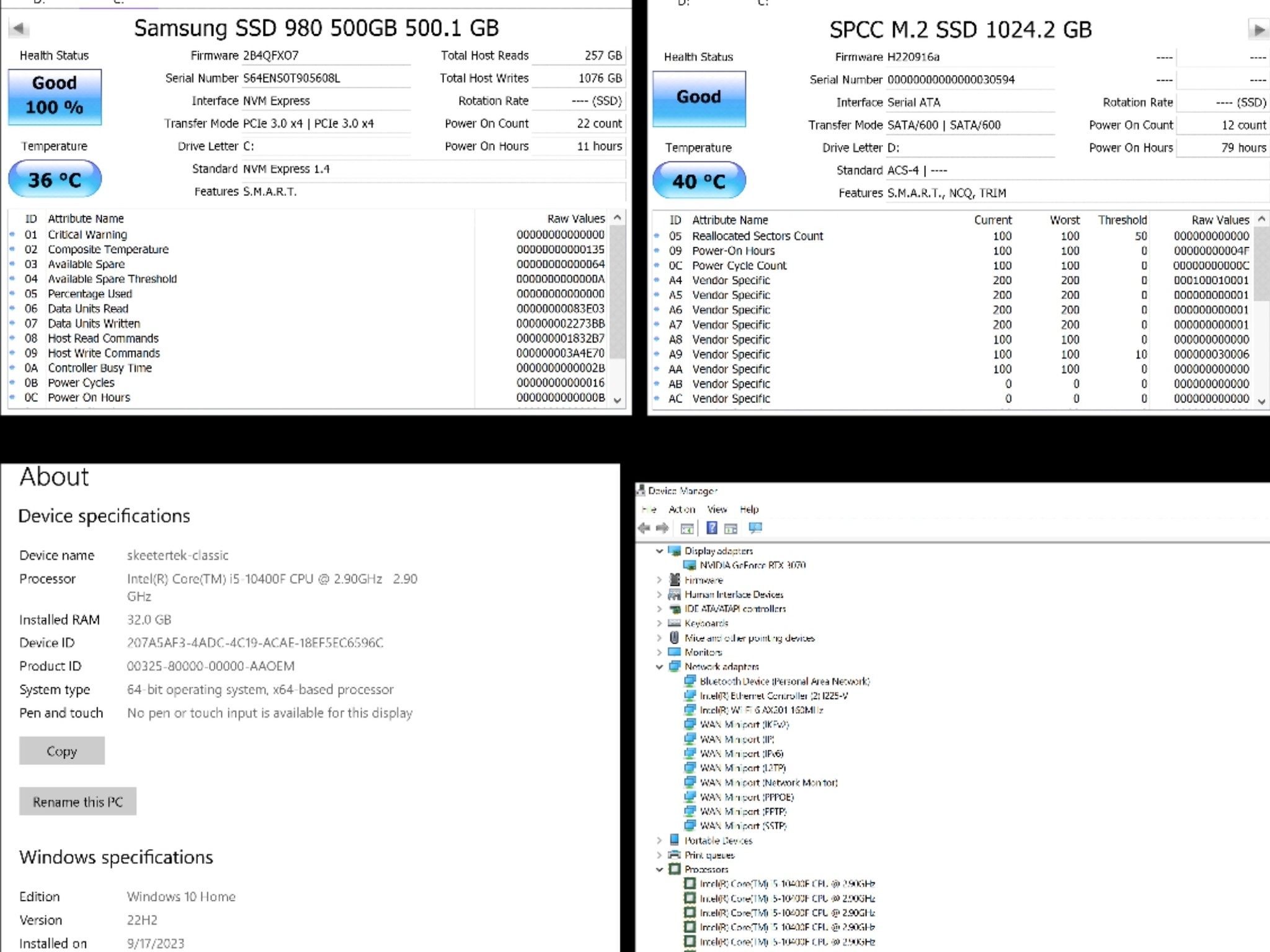 Midcentury Classic: 10400F, 32Gb, RTX 3070, Z490i, Noctua air cooler, WiFi/BT, 650W 1.5Tb