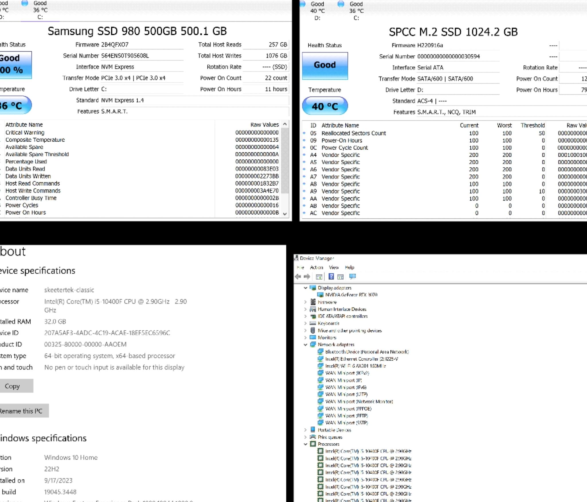 Midcentury Classic: 10400F, 32Gb, RTX 3070, Z490i, Noctua air cooler, WiFi/BT, 650W 1.5Tb