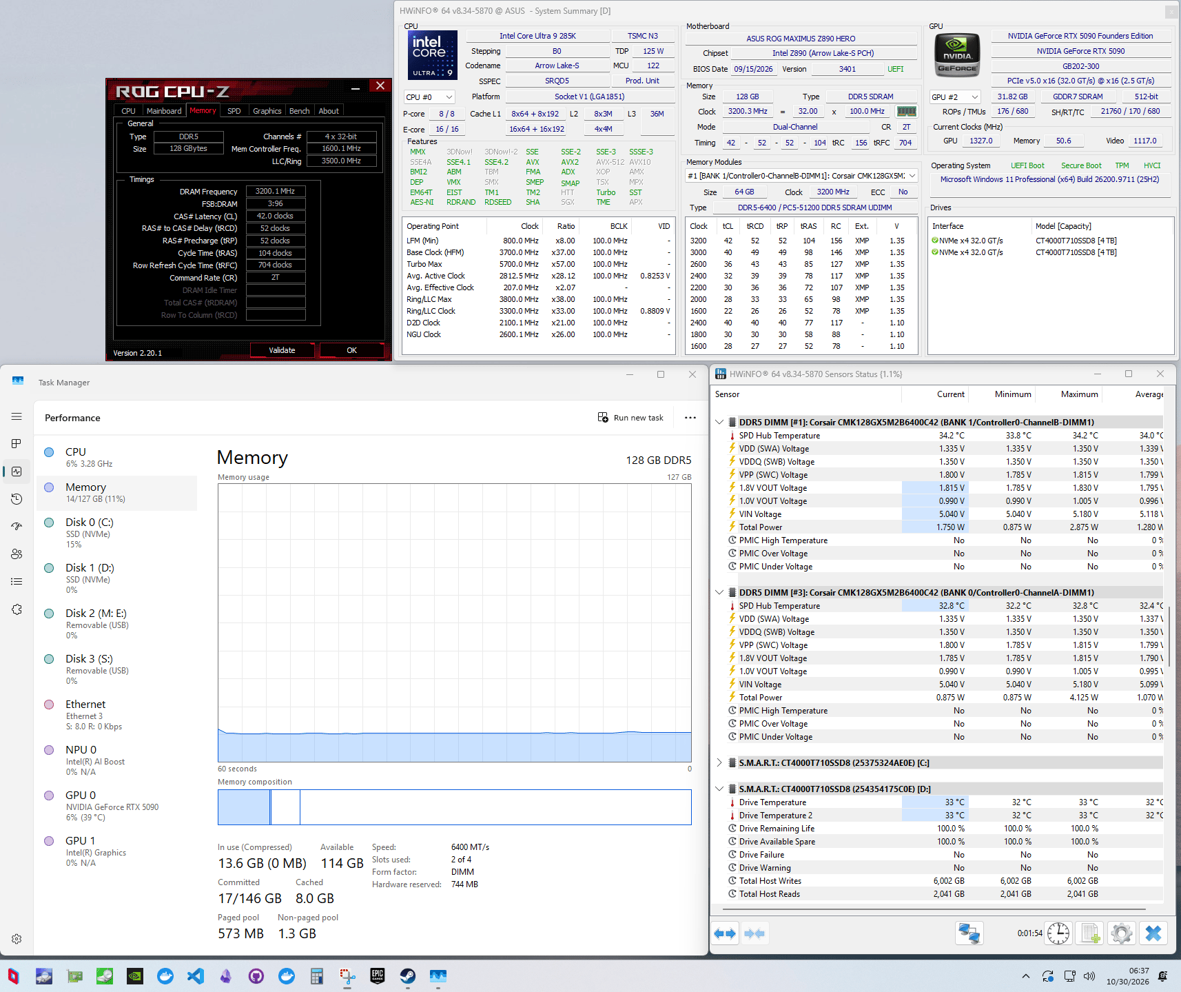 Corsair Vengeance DDR5 128GB kit (Memory)