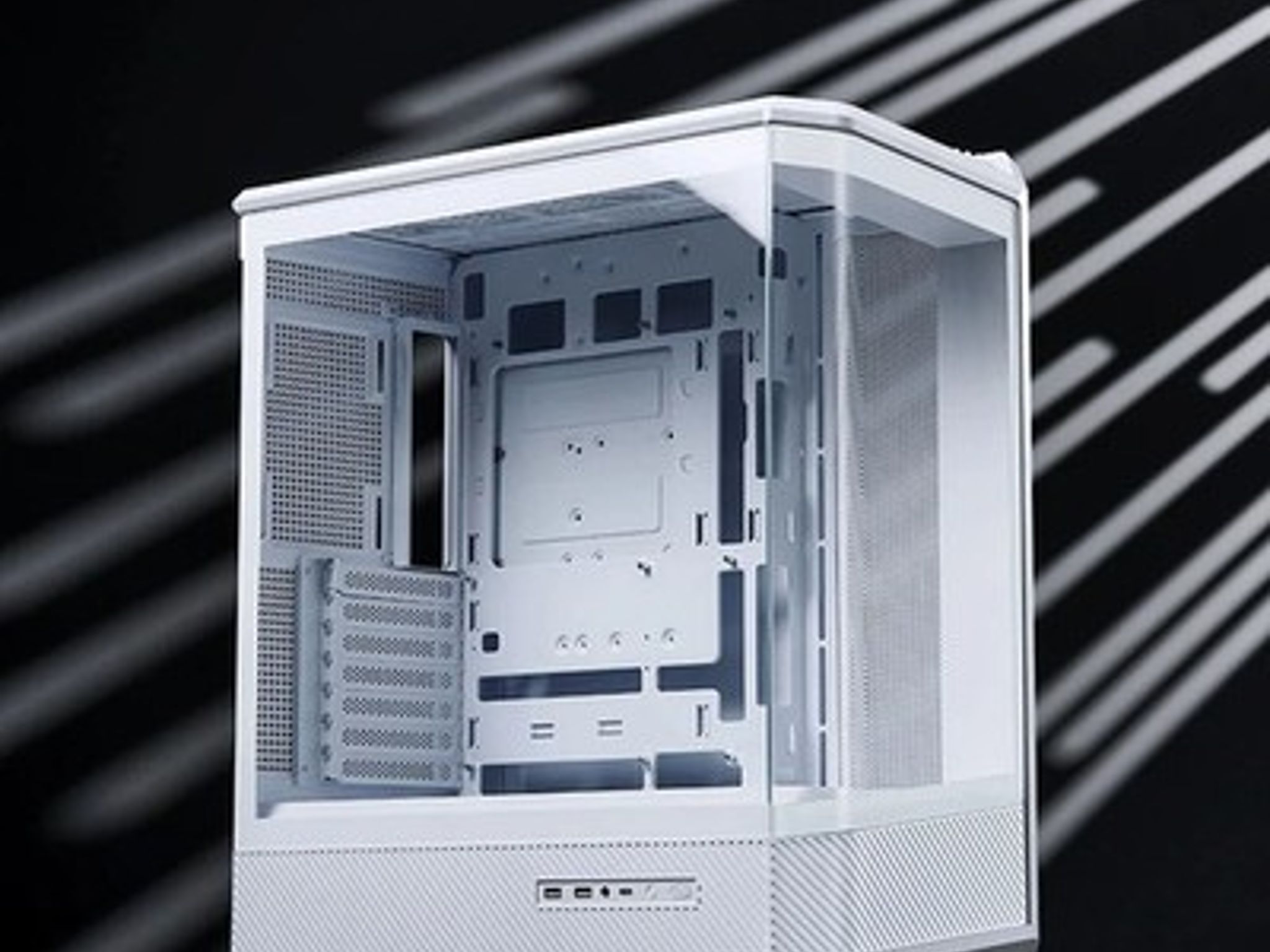 Clearance JONSBO D400 White ATX Mid Tower Case OEM Curved Glass - New