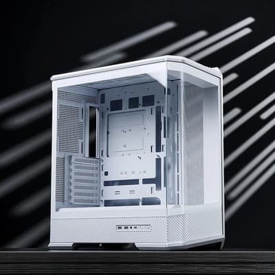 Clearance JONSBO D400 White ATX Mid Tower Case OEM Curved Glass - New
