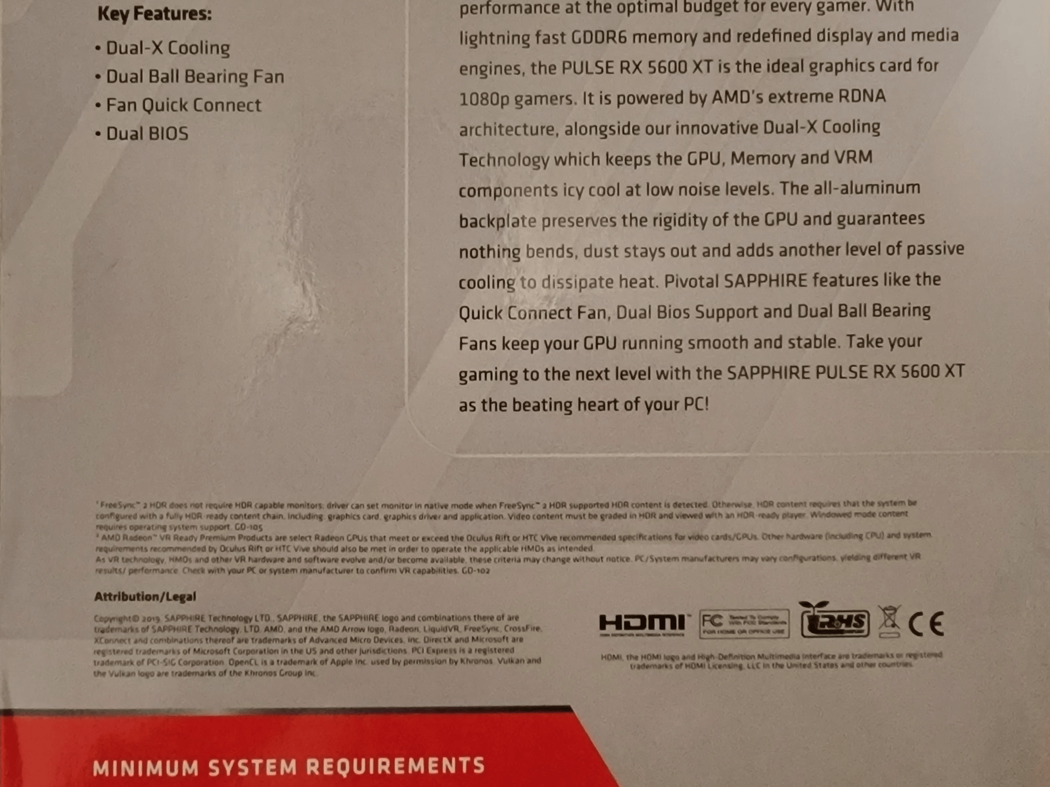 Sapphire Pulse RX 5600 XT 6GB GDDR6 Graphics Card Like New With Original Box