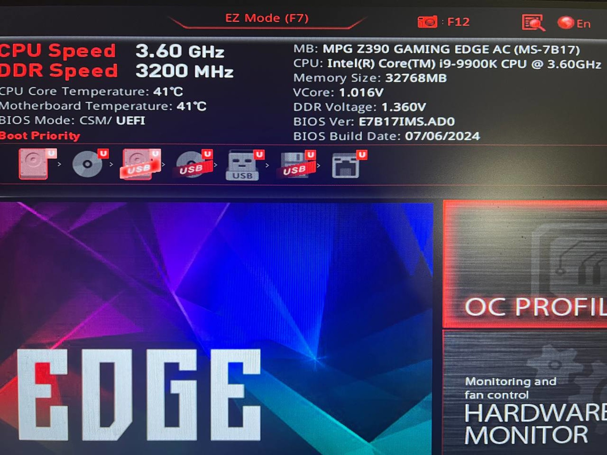 *USED* MSI MPG Z390 GAMING EDGE AC (MS-7B17)