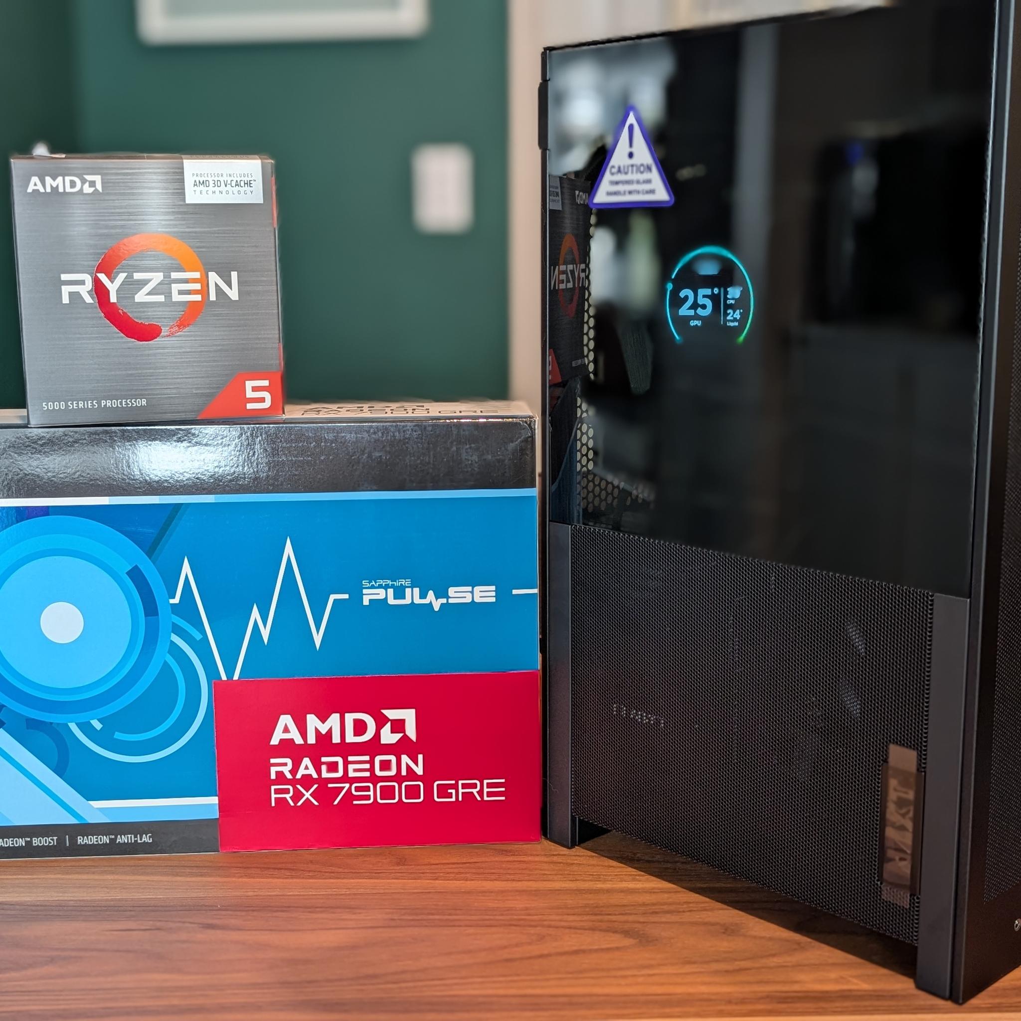 AMD Mini Itx RGB Gaming PC - 5600X3D | 7900 GRE 16GB | 32GB RAM | 2TB SSD | Liquid Cooler