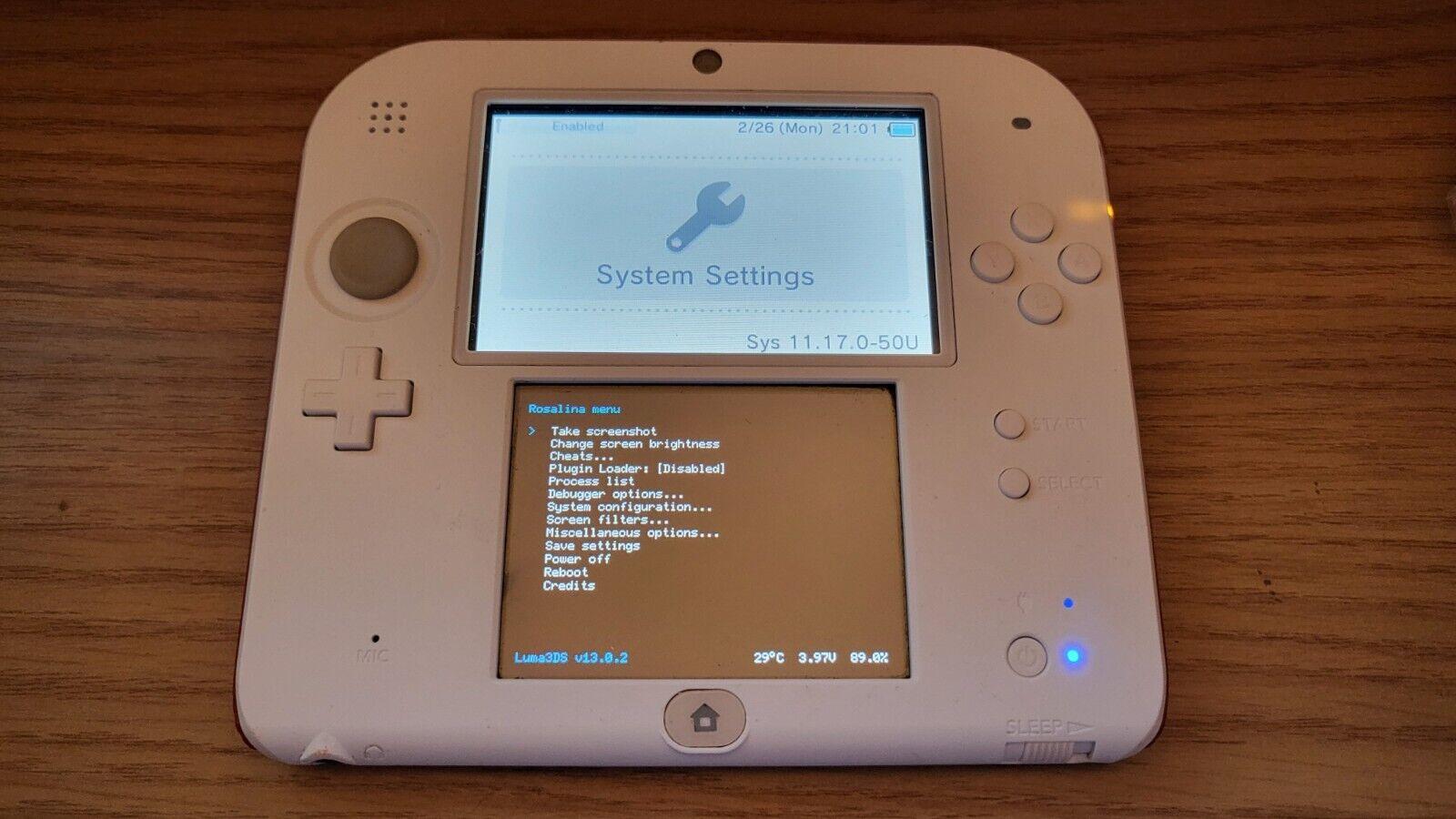 CUSTOM USER REFURBISHED Nintendo 2DS White/Red Handheld Console, New Super Mario Bros 2 Edition
