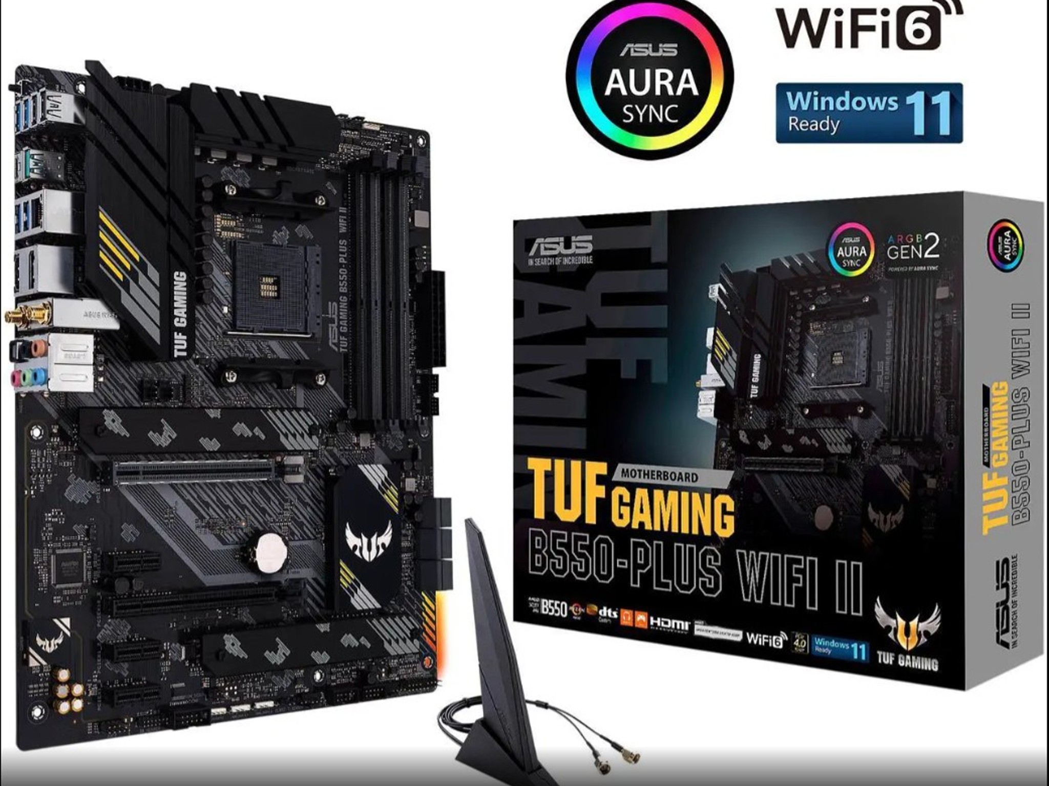Open Box ++ ASUS TUF GAMING B550-PLUS WIFI II AM4 AMD B550 ATX Motherboard