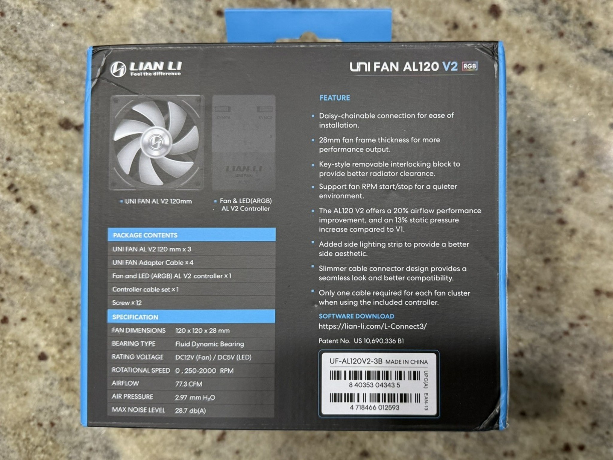Lian Li UNI FAN AL120 V2 Triple Pack Black 120mm