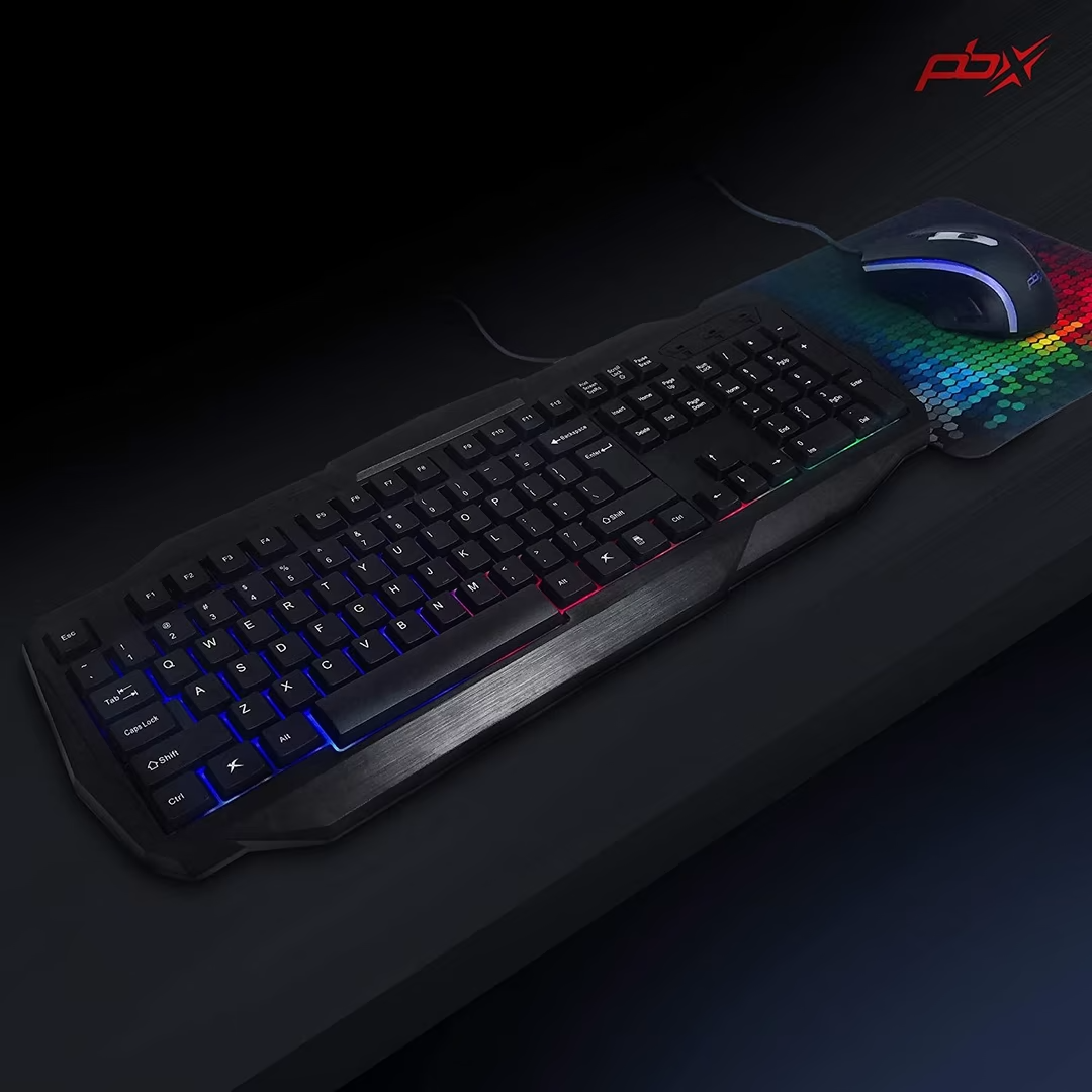 Pro Gaming Accessory Bundle - PBX RGB Backlit, Full-Size USB Keyboard ...