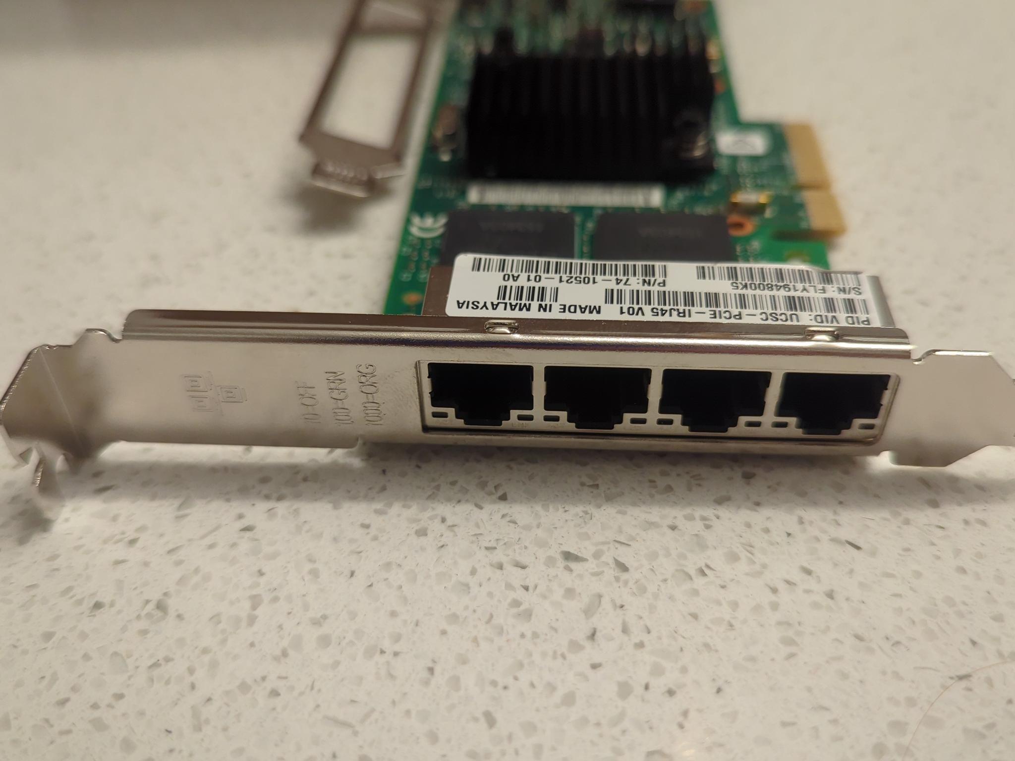 Intel i350 4 Port 1Gbps Adapter with Standard & Low Profile Brackets