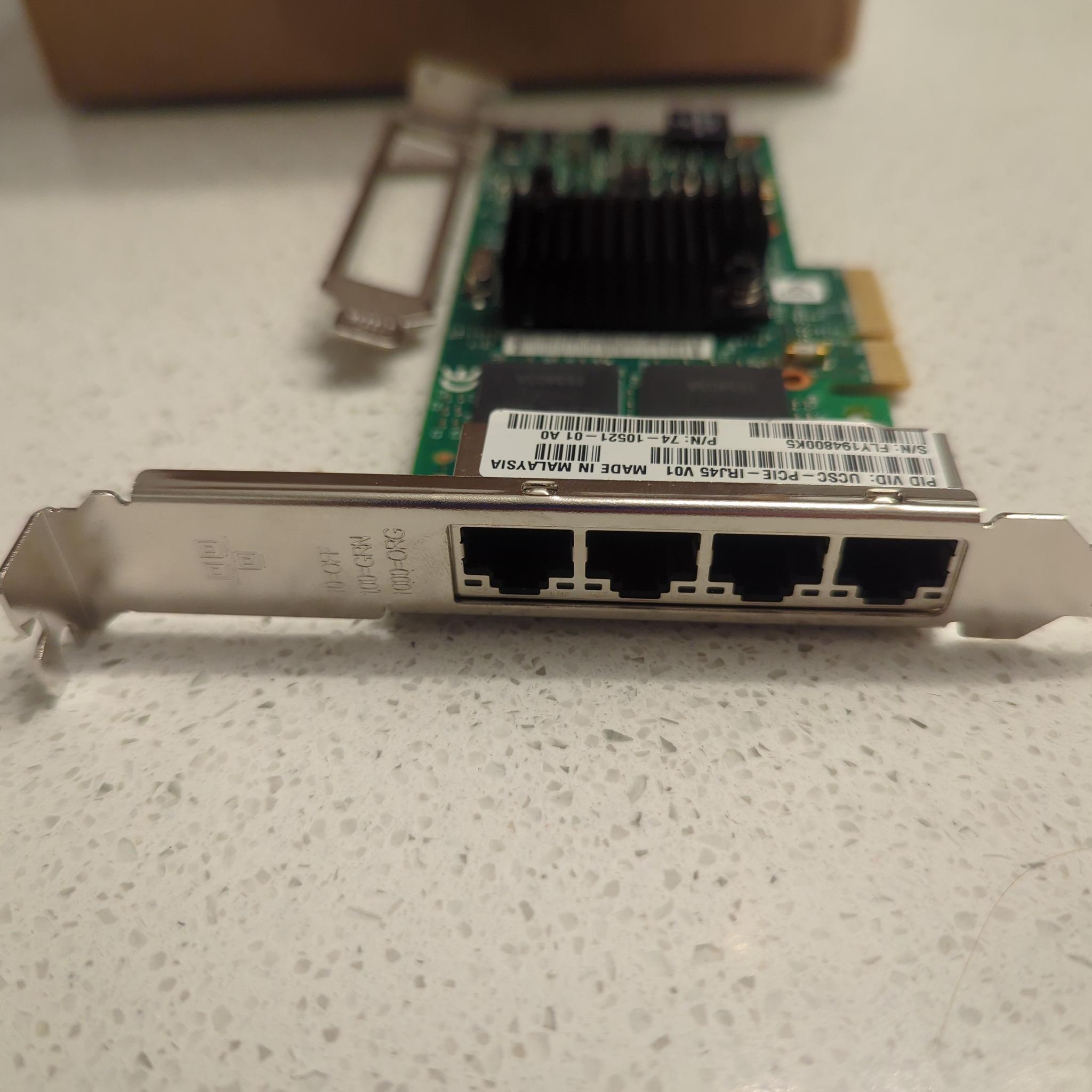 Intel i350 4 Port 1Gbps Adapter with Standard & Low Profile Brackets