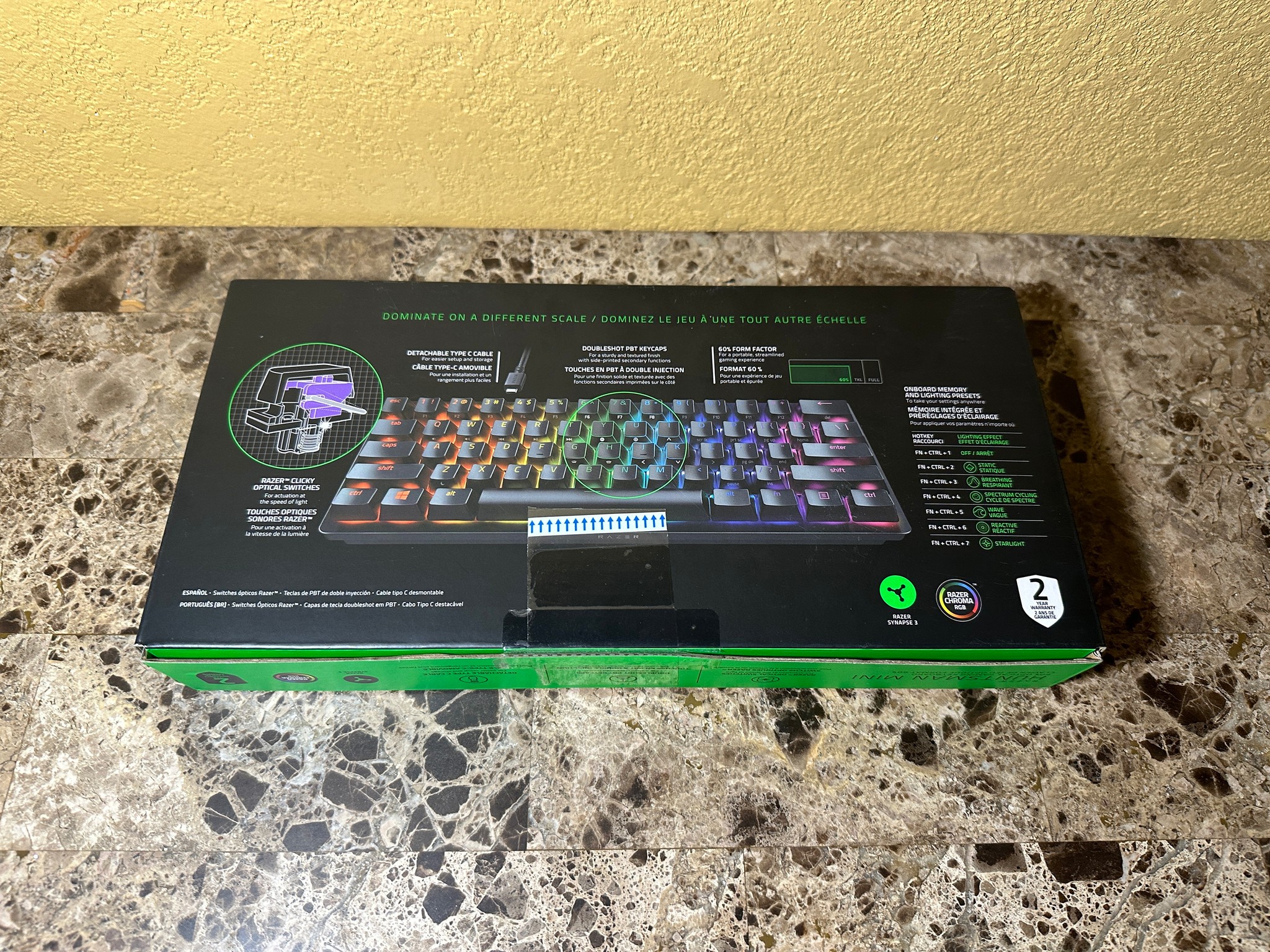 BNIB Razer Huntsman Mini 60% Gaming Keyboard - Clicky Optical Switches