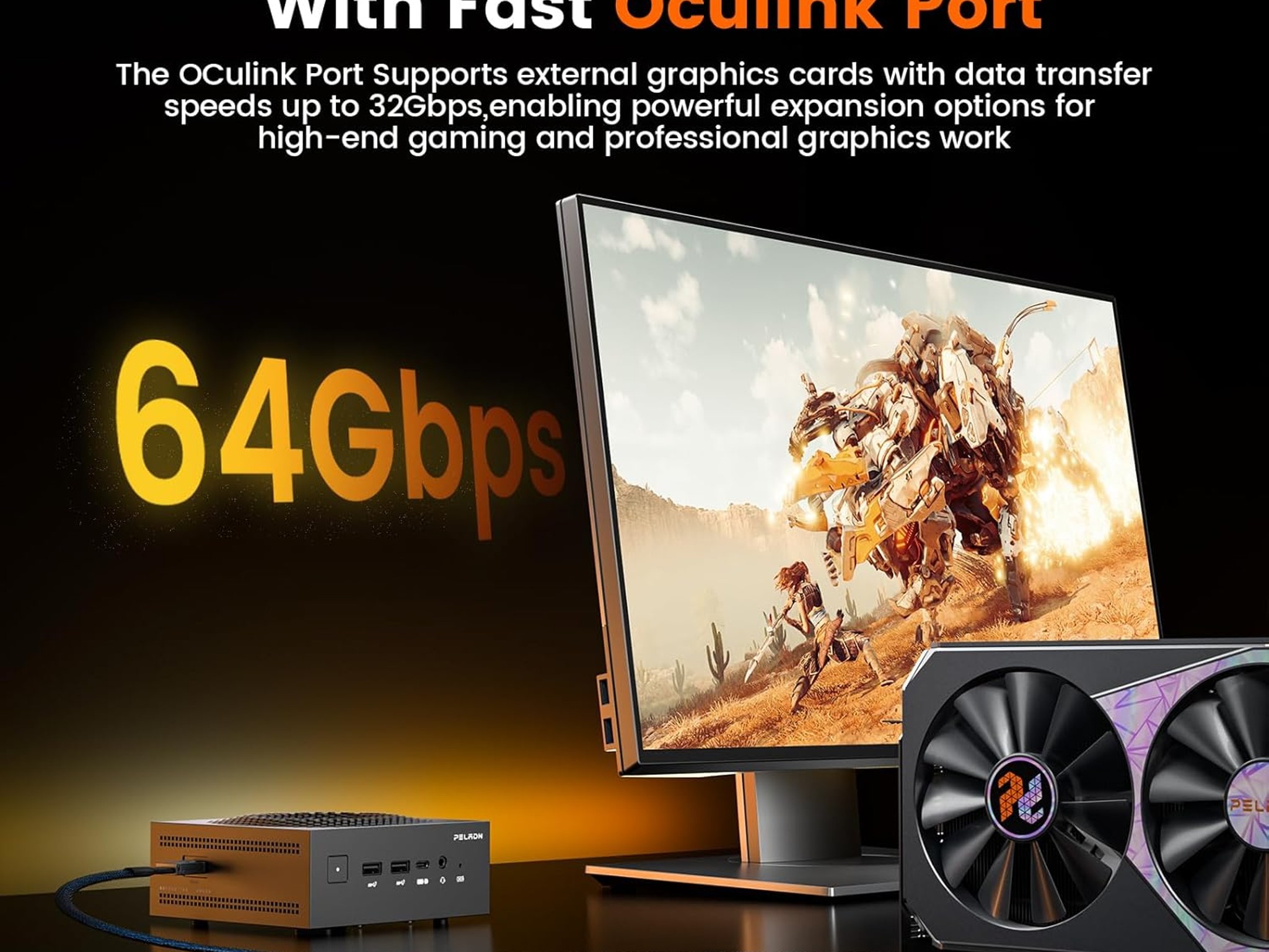 Ryzen AI 9 HX 370, 32GB DDR5 RAM + 1TB NVME SSD MINI PC PELADN