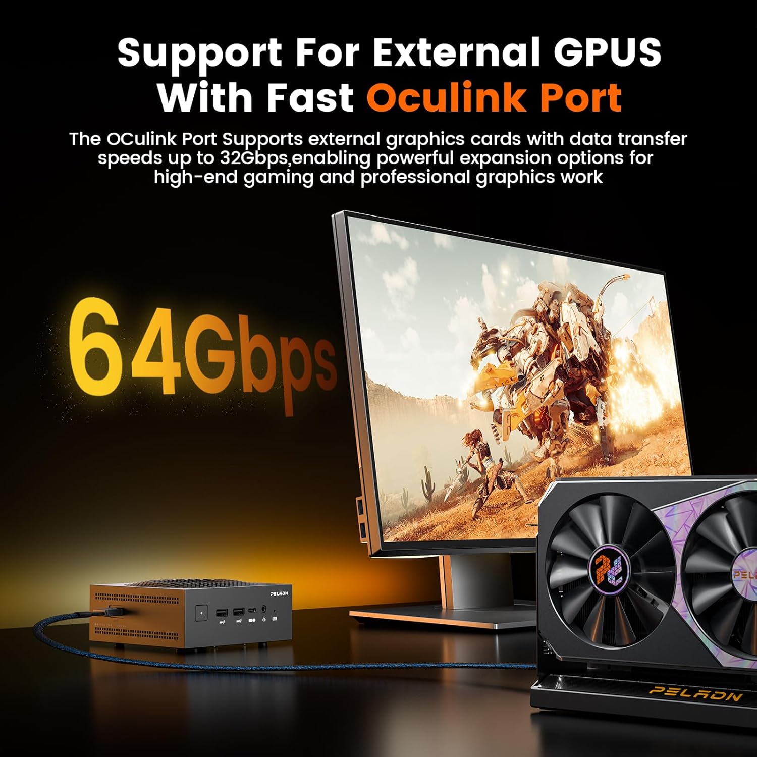 Ryzen AI 9 HX 370, 32GB DDR5 RAM + 1TB NVME SSD MINI PC PELADN