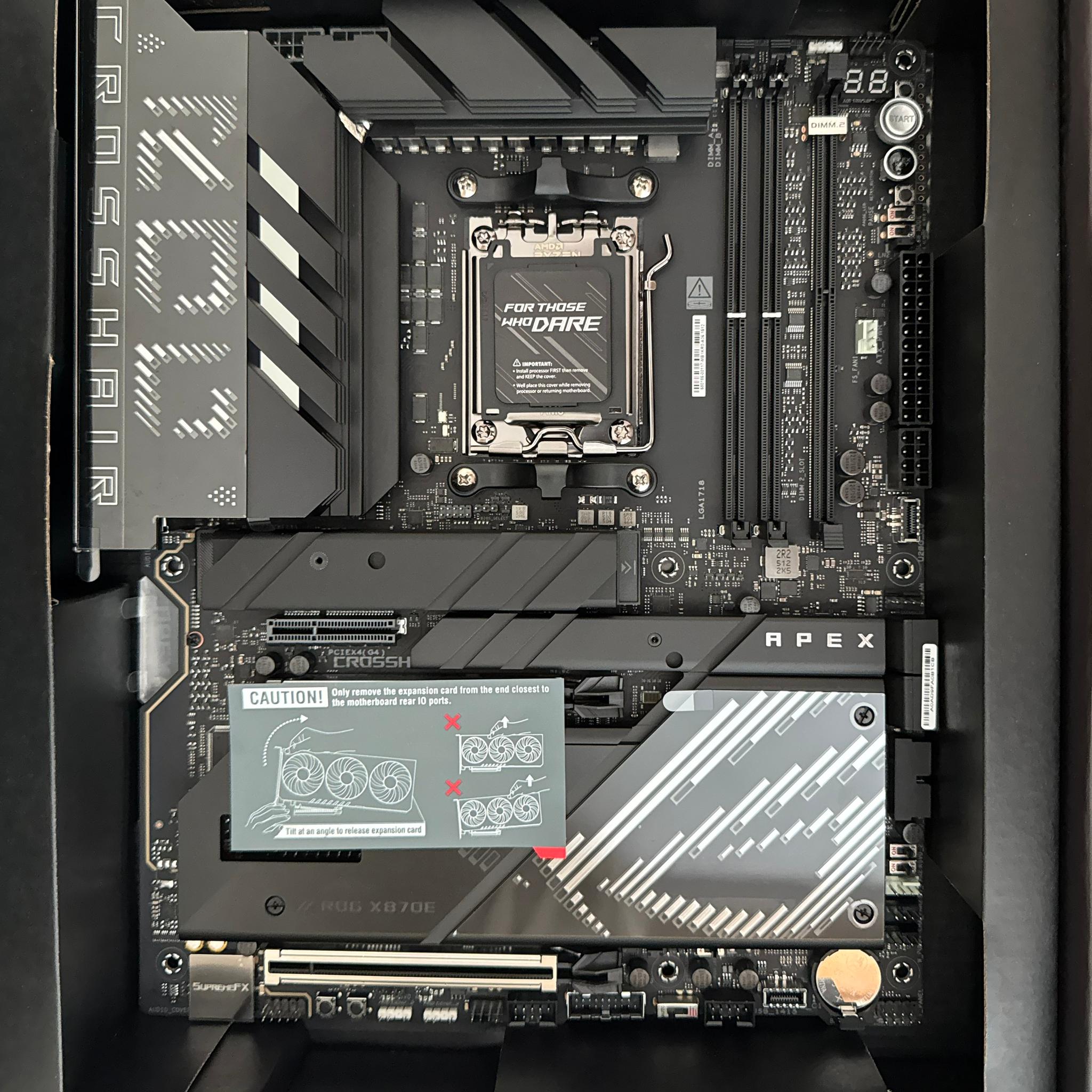 ASUS ROG CROSSHAIR X870E APEX AMD AM5 ATX motherboard + AMD Ryzen 7 9800X3D CPU Combo