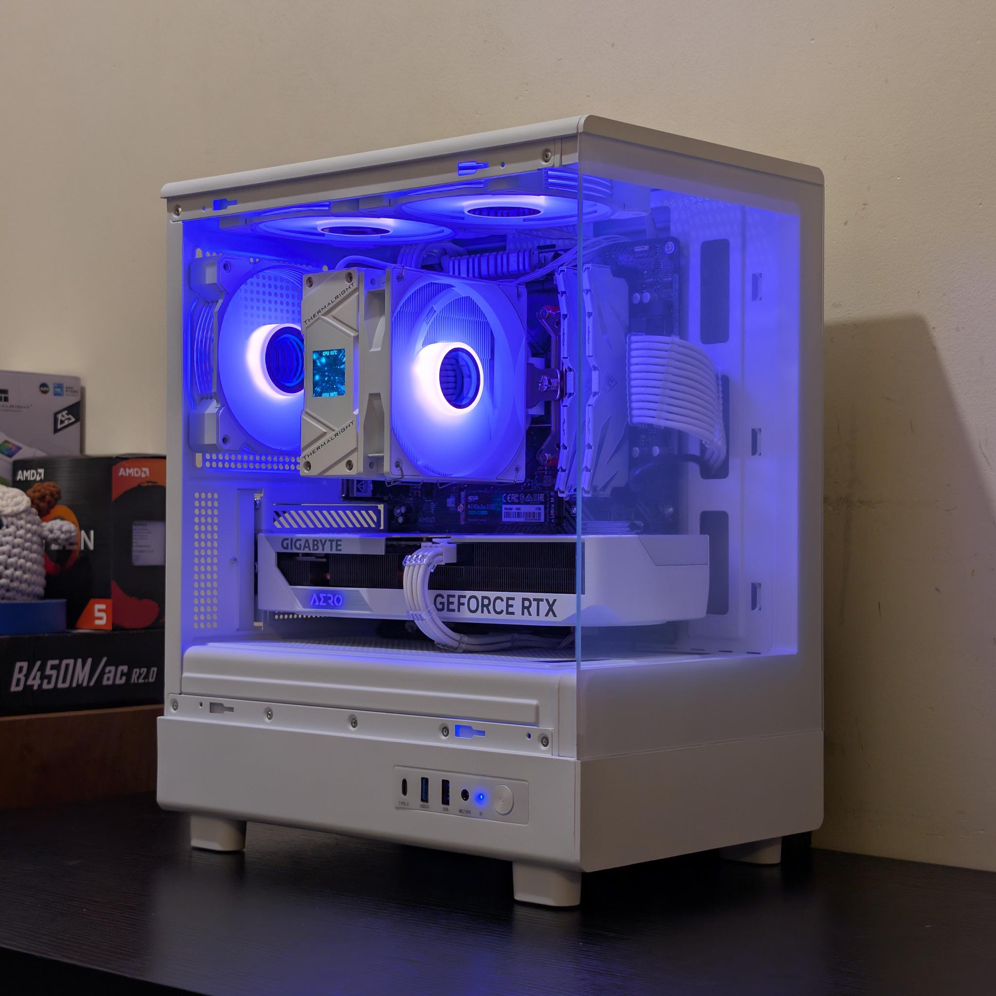 🦢🤍 White Gaming PC | RTX 4060Ti | Ryzen 5500 | 1TB SSD | 32GB RAM | WiFi 6 & Bluetooth 🤍🦢