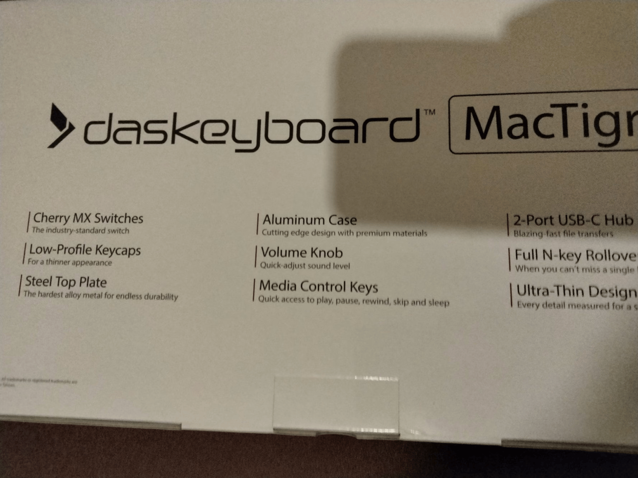 BNIB Das Keyboard MacTigr Mechanical Keyboard for Mac, Cherry MX Low Profile Red Switches