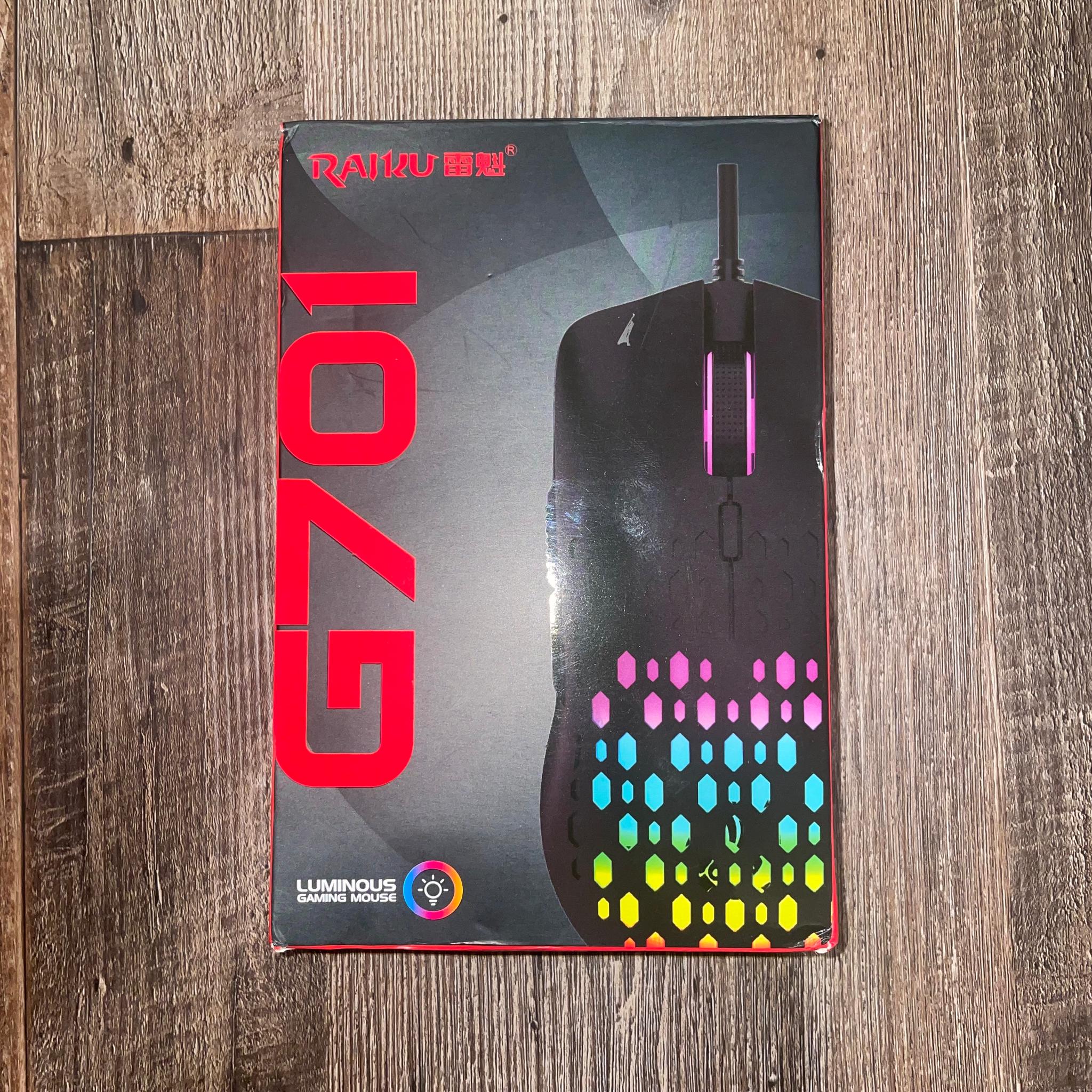 White RAIKU G701 Wired Gaming Mouse - RGB