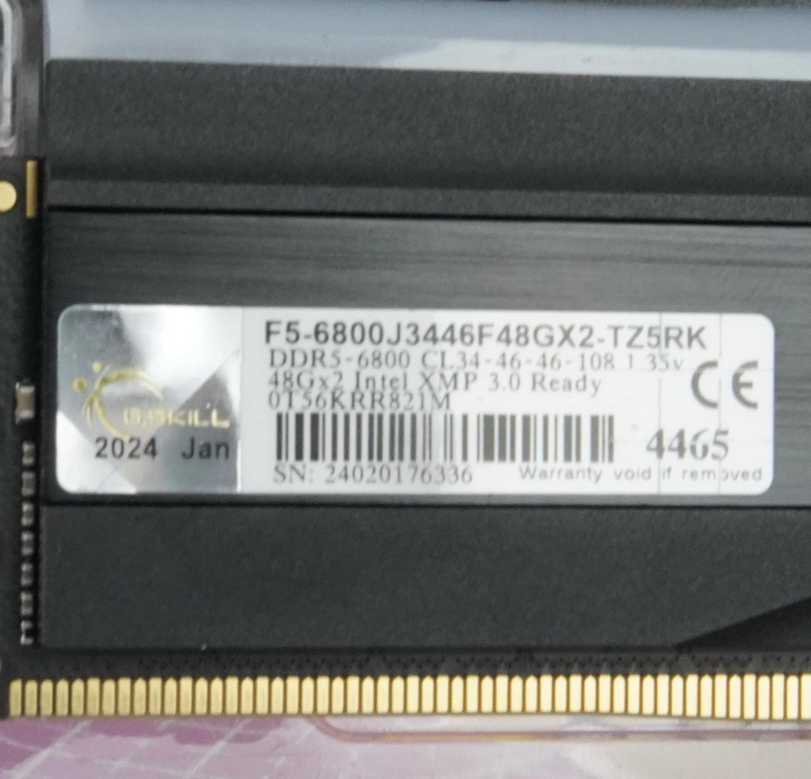 G.Skill Trident Z5 RGB DDR5-6800 CL34 96GB (2x48GB) Intel XMP