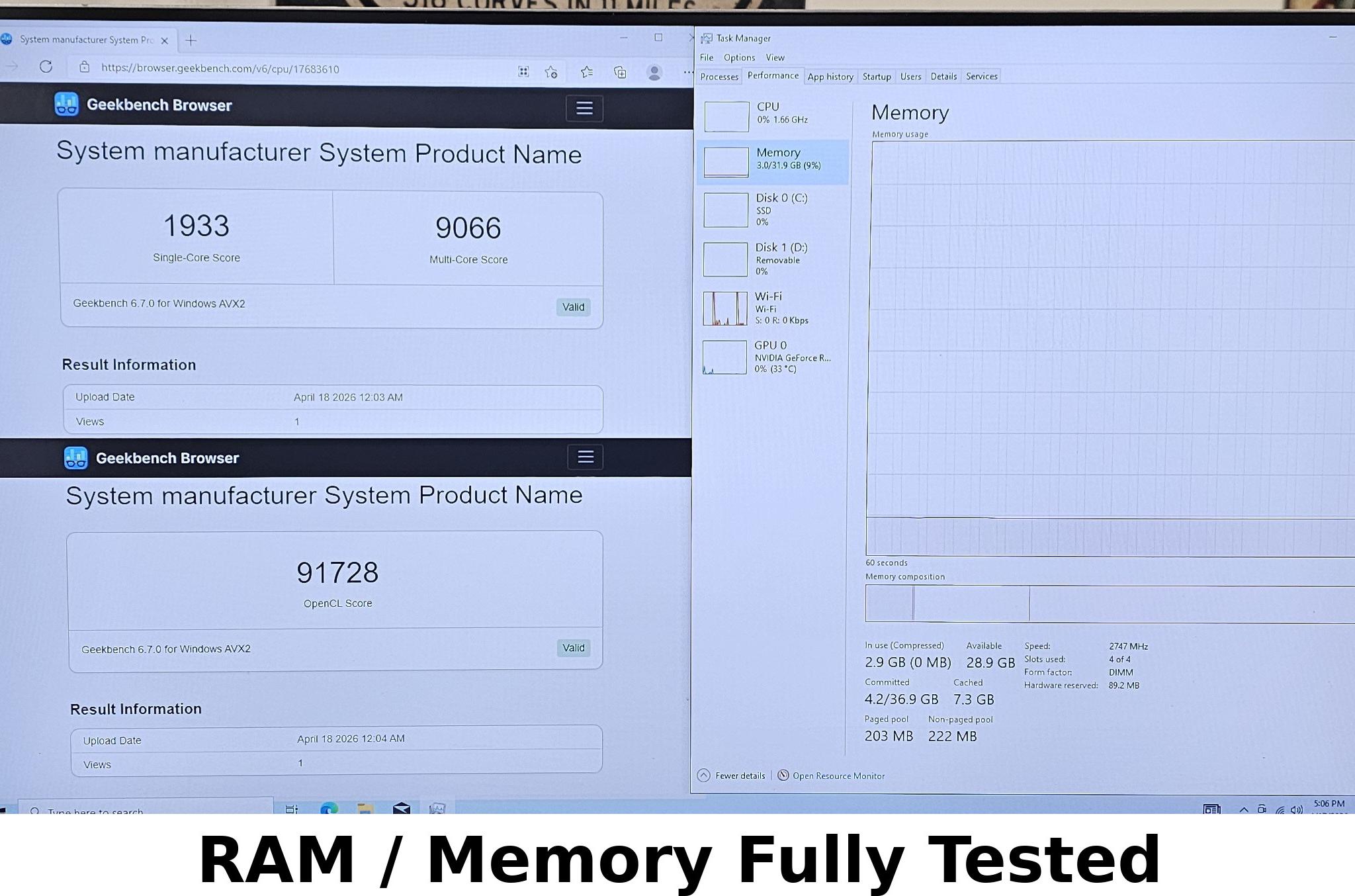 32GB DDR4 (4x8GB) RGB CL16 3200MT/s TOUGHRAM RAM Memory