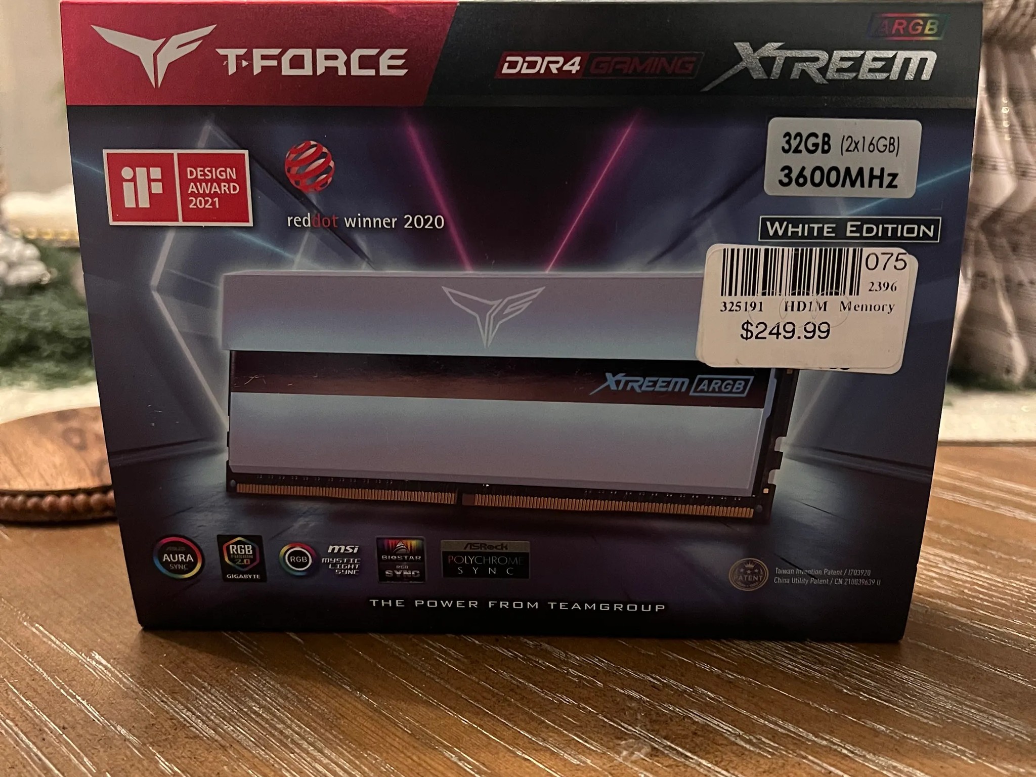 T-Force Xtreem DDR4 32GB CL14 3600 Memory White