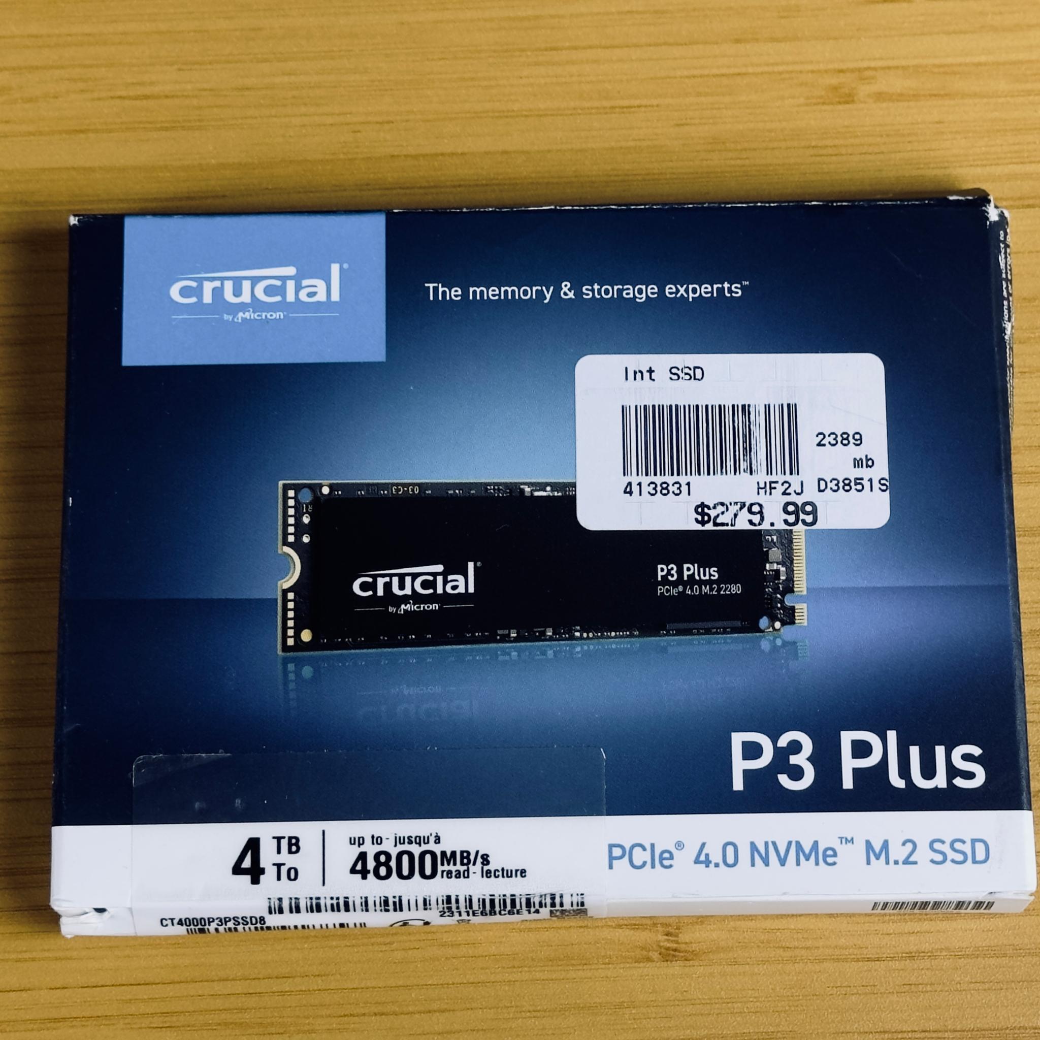 Crucial P3 Plus M.2 SSD 4TB Storage