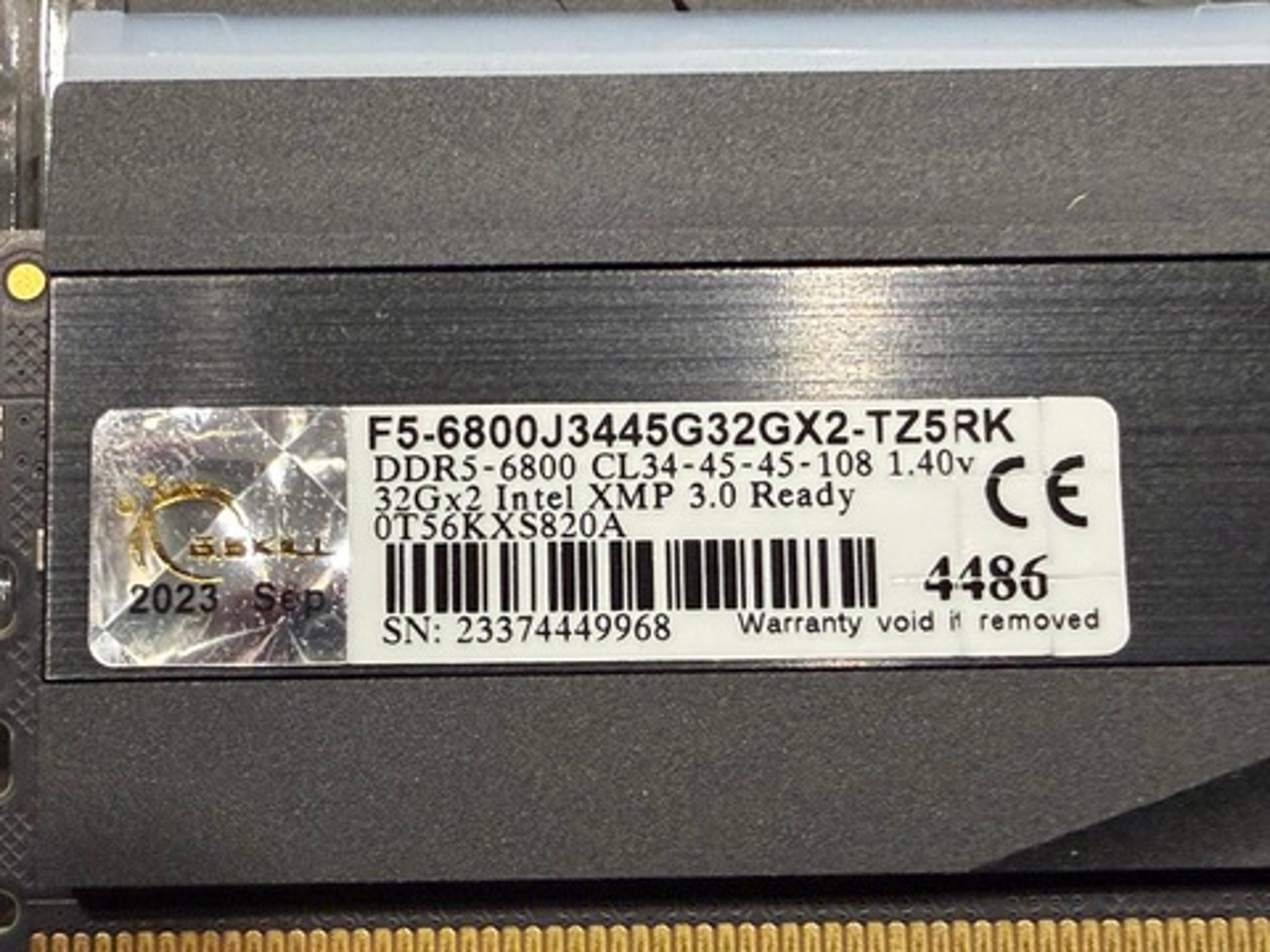 G.Skill Trident Z5 RGB Series DDR RAM (Intel XMP 3.0) 64 GB (2x32GB) Up to 6800MT/s CL34-45-45-108