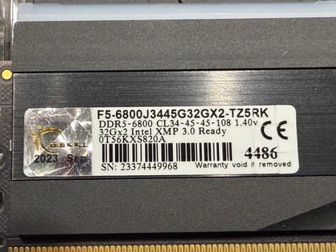 G.Skill Trident Z5 RGB Series DDR RAM (Intel XMP 3.0) 64 GB (2x32GB) Up to 6800MT/s CL34-45-45-108