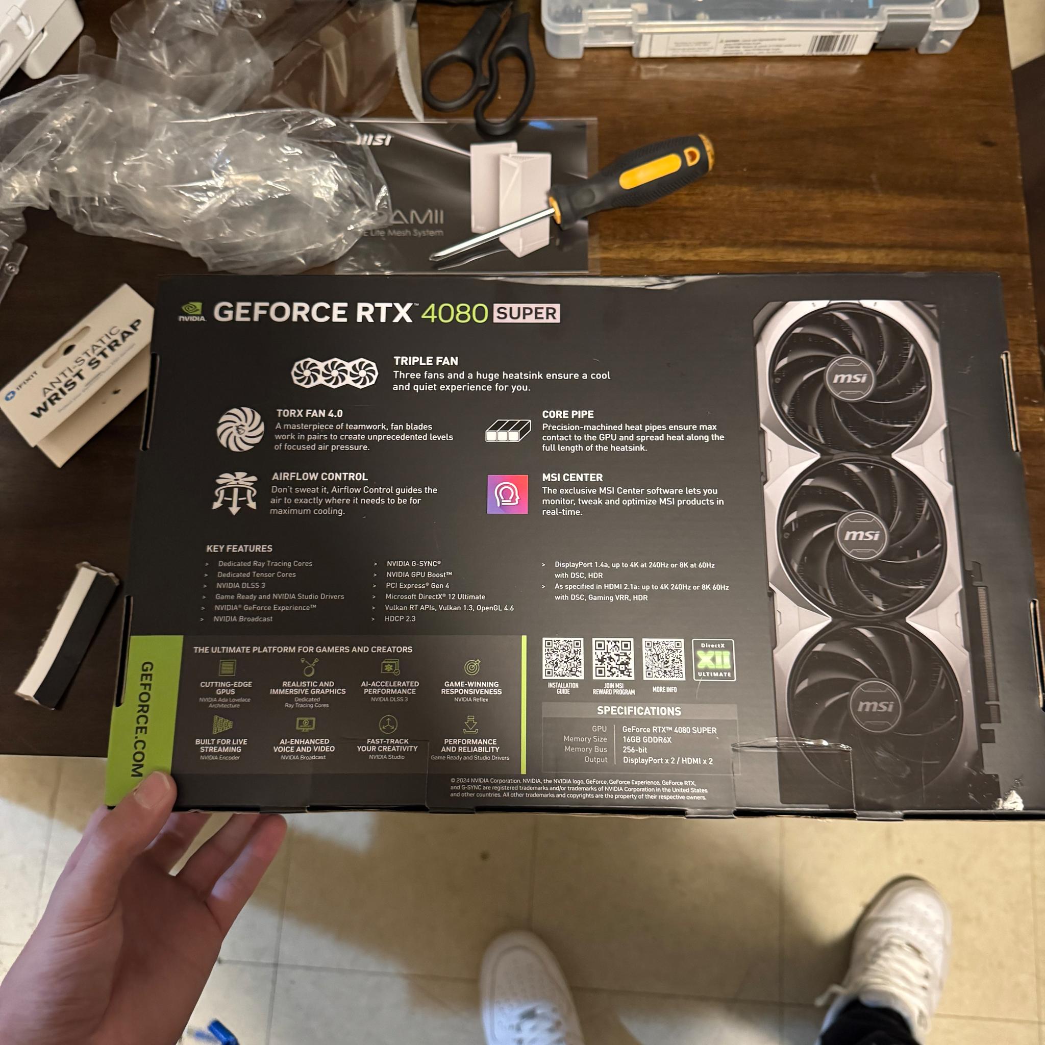 🚀 FOR SALE: MSI GeForce RTX 4080 SUPER 16GB – Like New, In Box 🚀