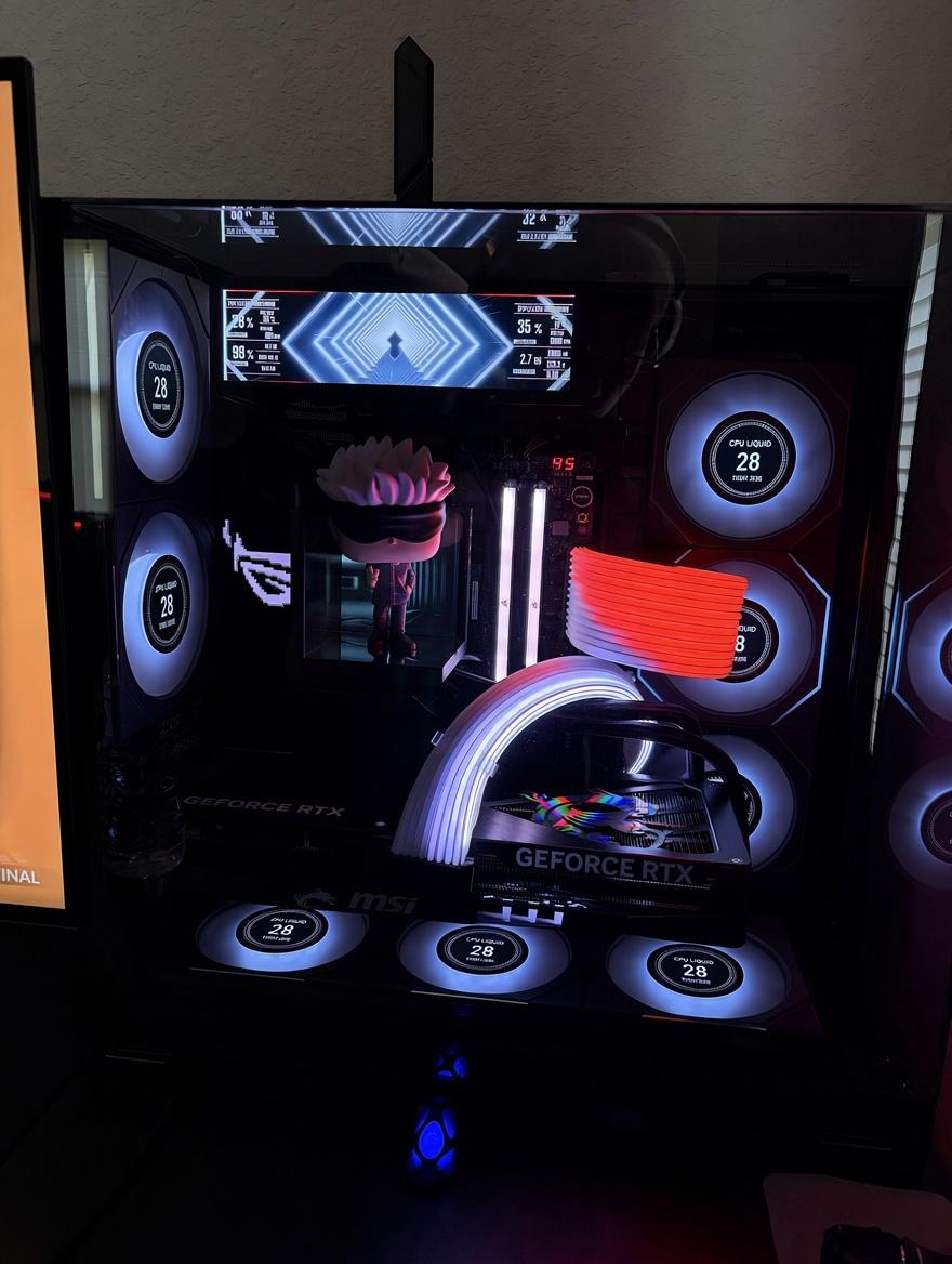 Lian Li Vision Compact - Black - ASUS ROG Strix x870e-e - Ryzen 7 9850x3D - 5070 TI 16GB - DDR5 32GB