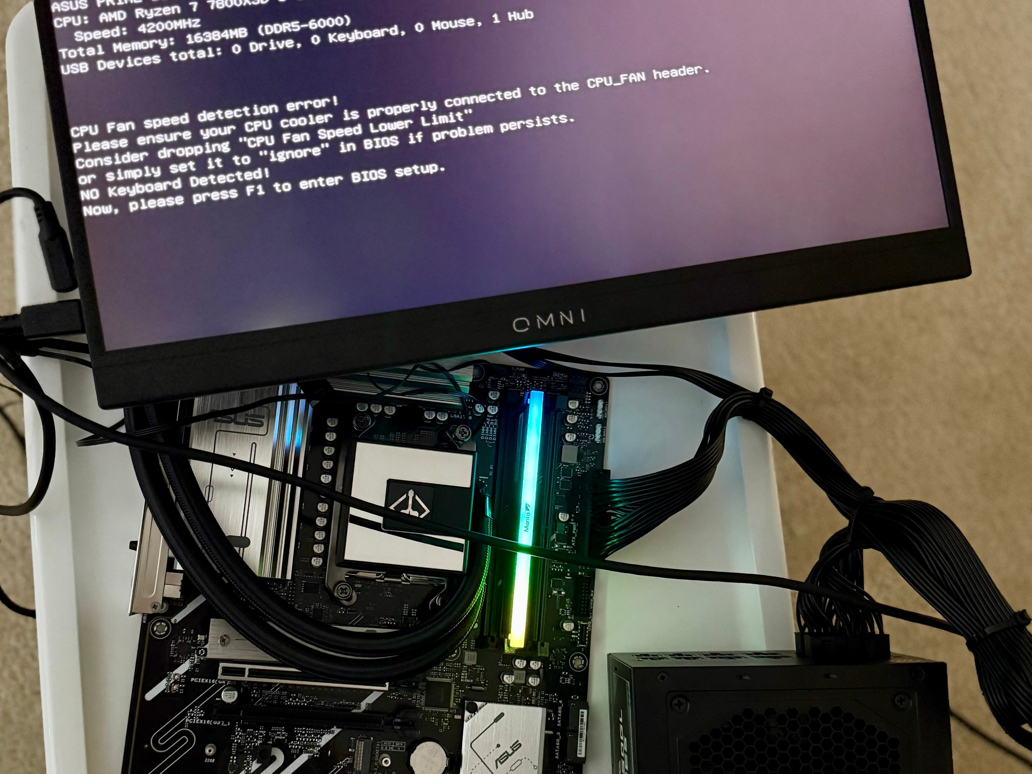 AMD Ryzen 7 7800X3D CPU + Asus Prime B840-Plus WiFi Motherboard + Bitspower 360mm Liquid Cooler
