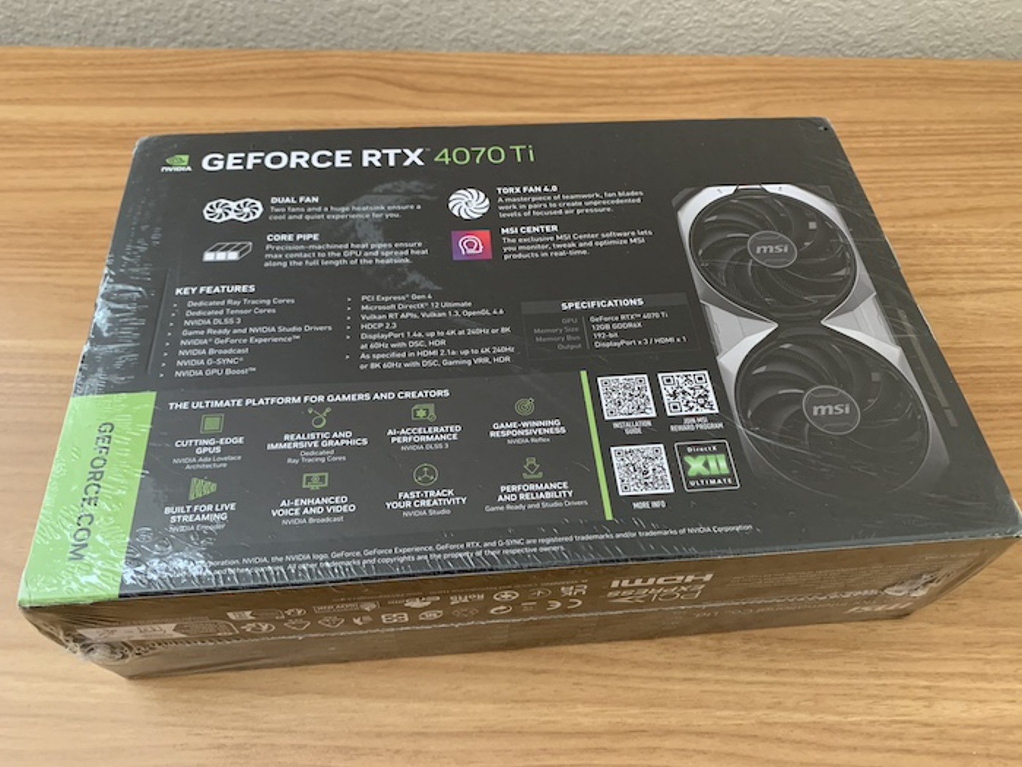 MSI GeForce RTX 4070 Ti VENTUS 2X 12G OC