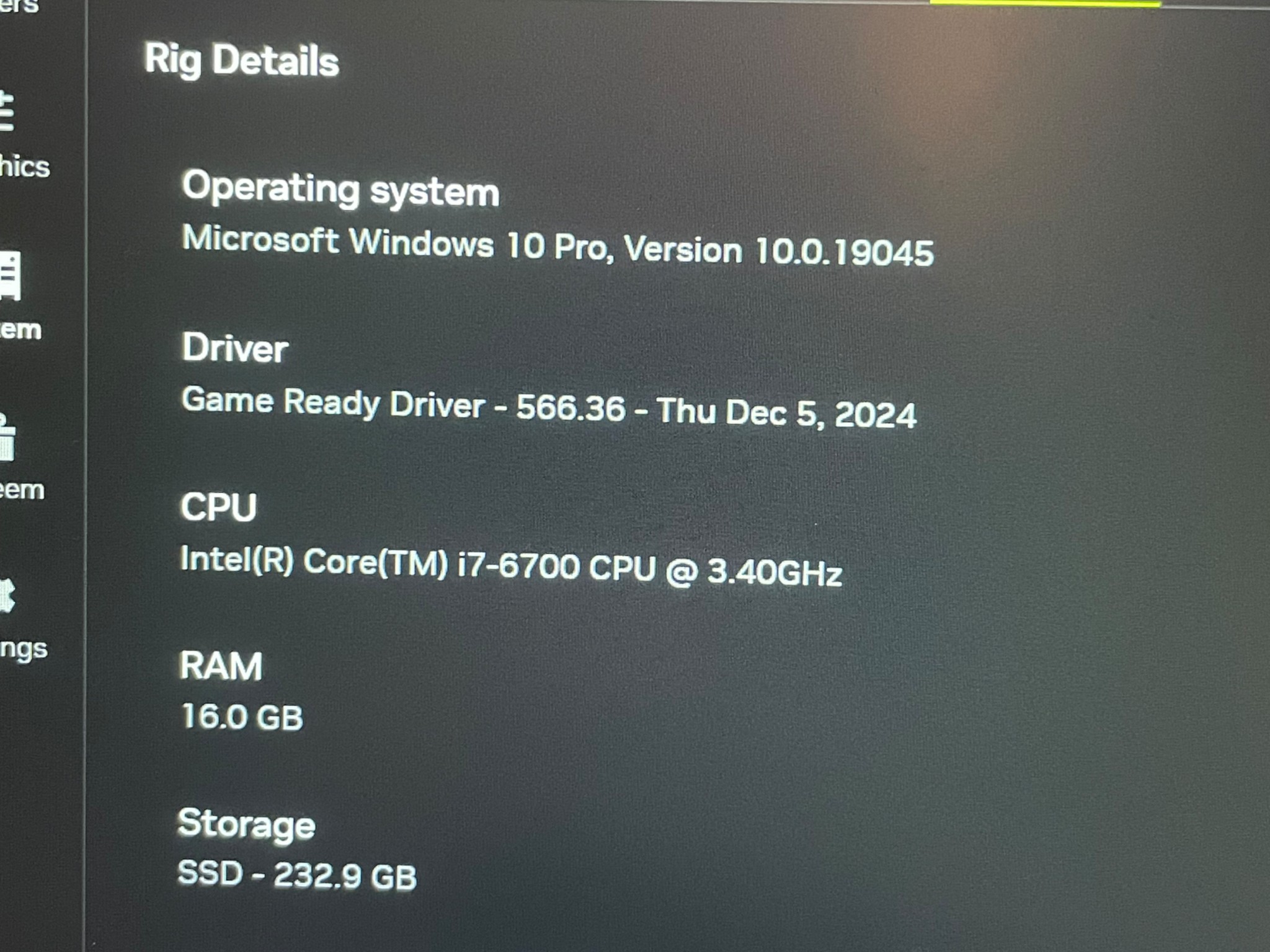 RTX 3060 | i7-6700 | 16GB DDR4 | 256GB SSD |